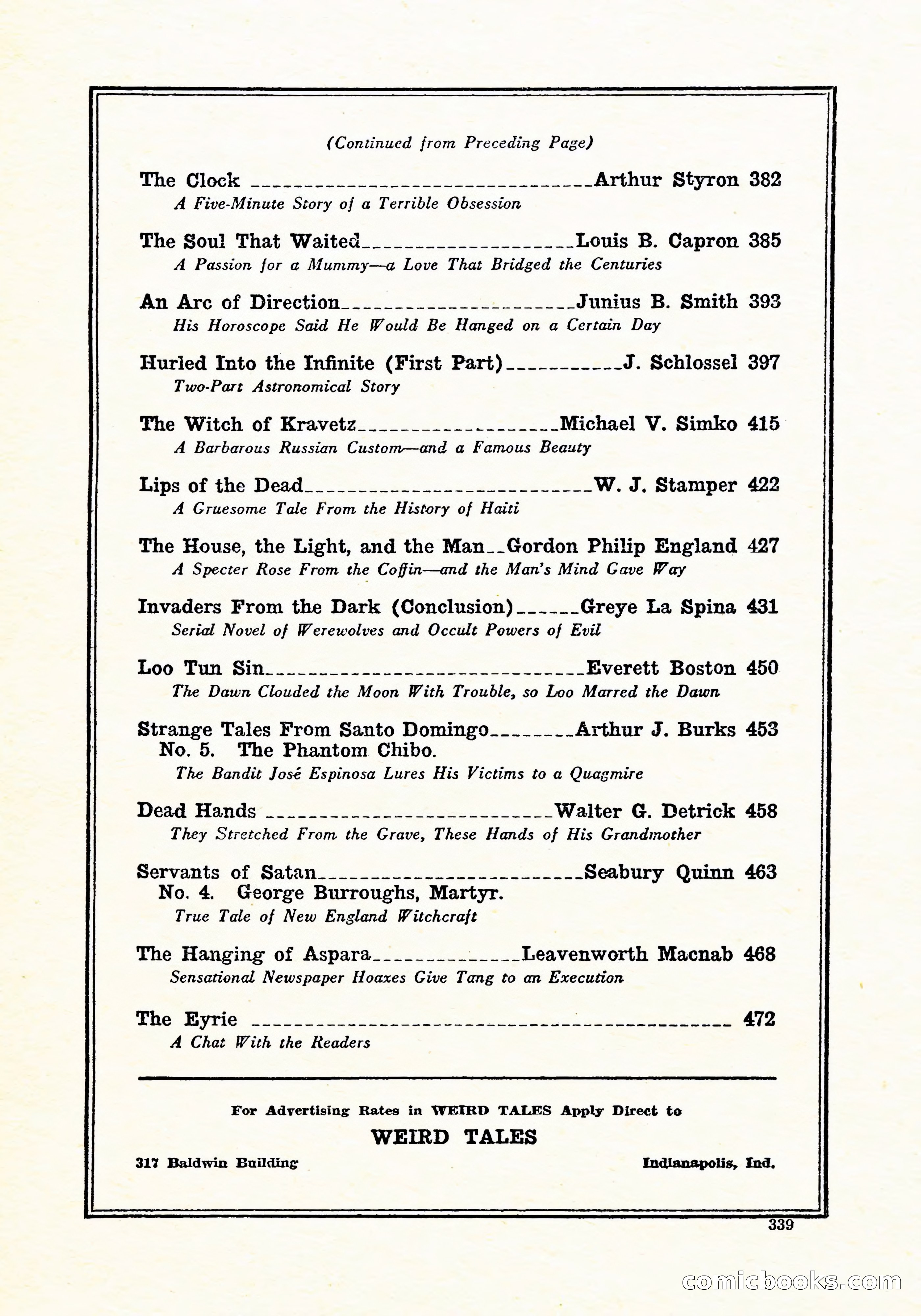 Weird Tales, Vol. 5, No. 6 — page 4 of 146