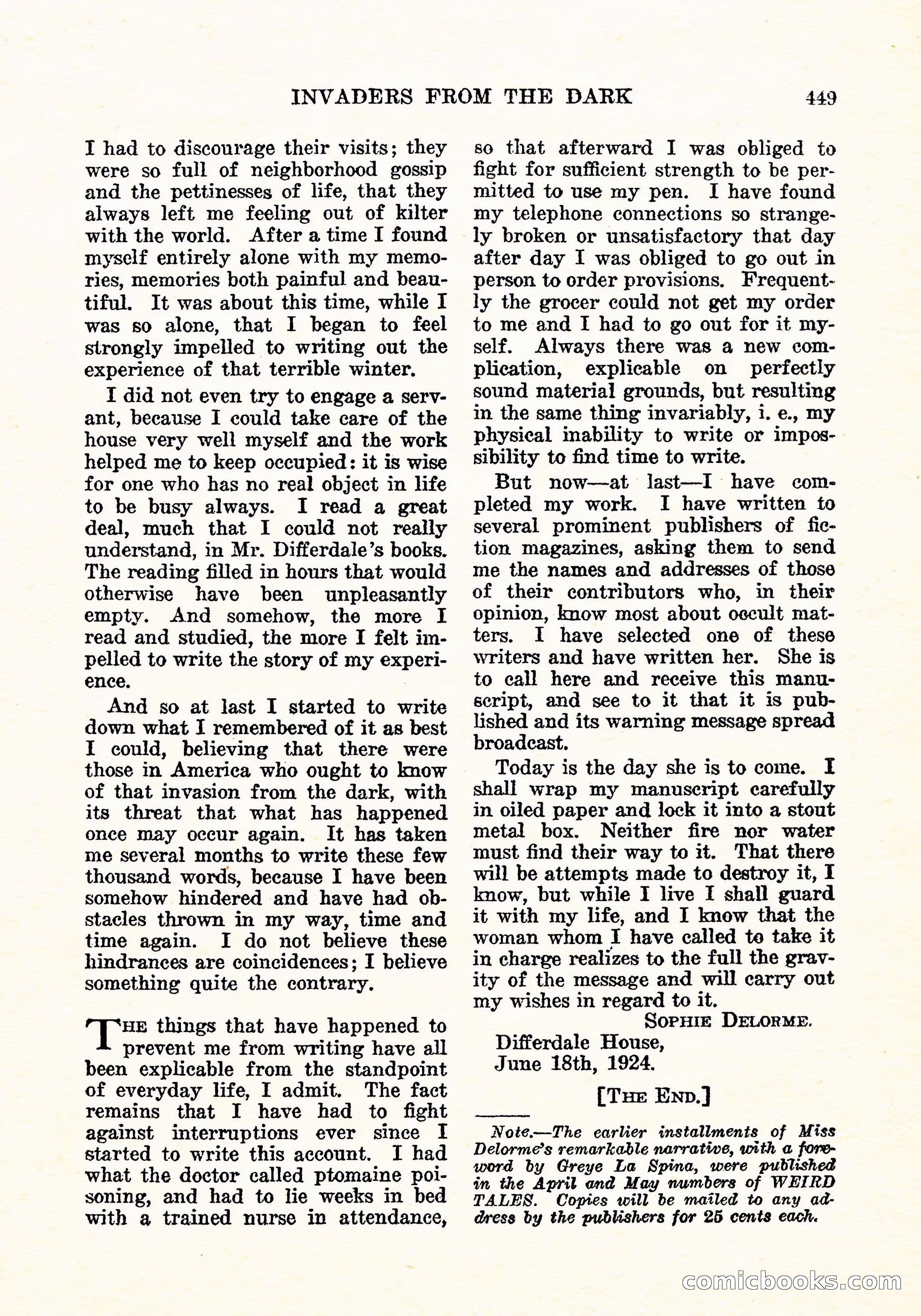 Weird Tales, Vol. 5, No. 6 — page 114 of 146