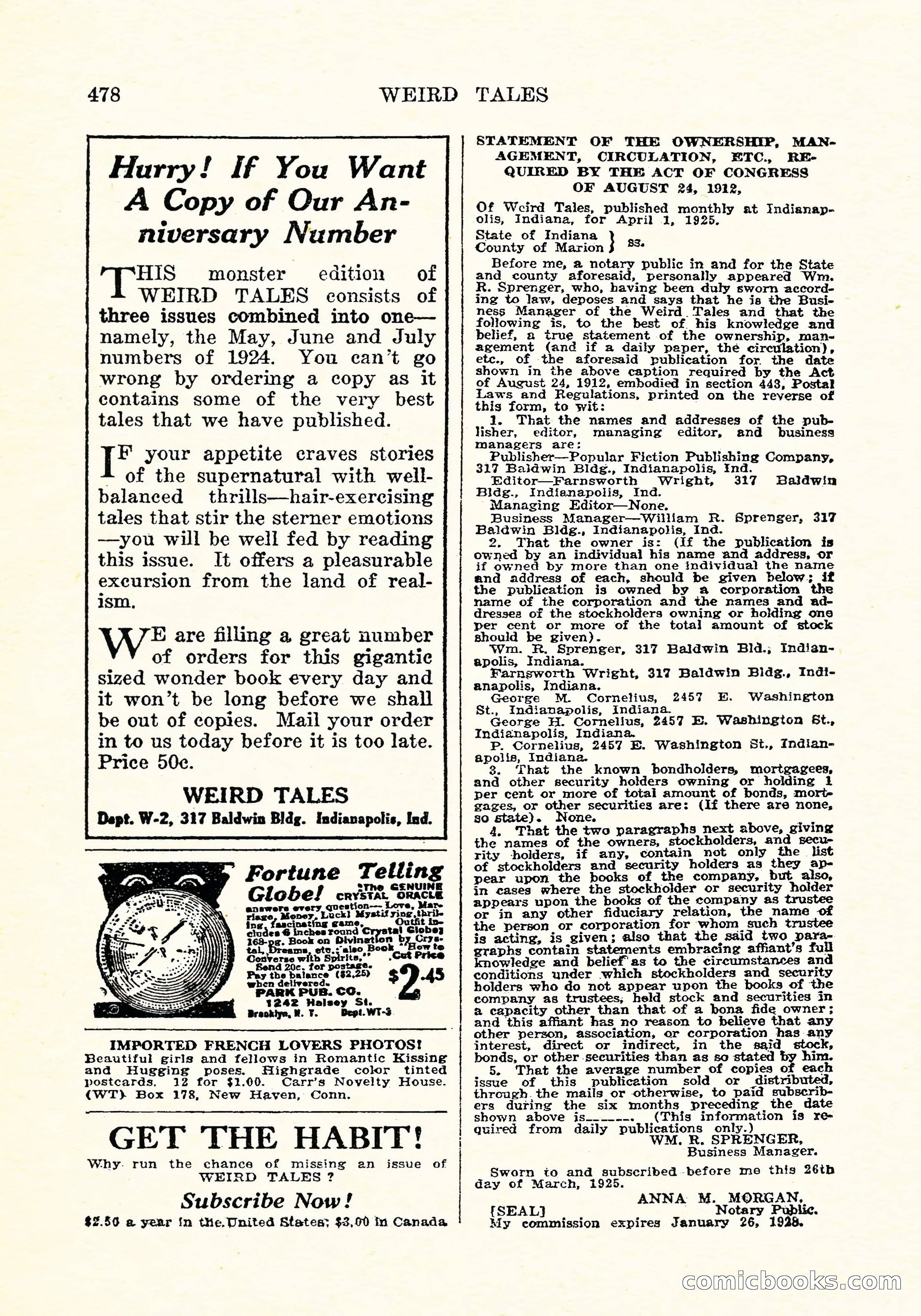 Weird Tales, Vol. 5, No. 6 — page 143 of 146
