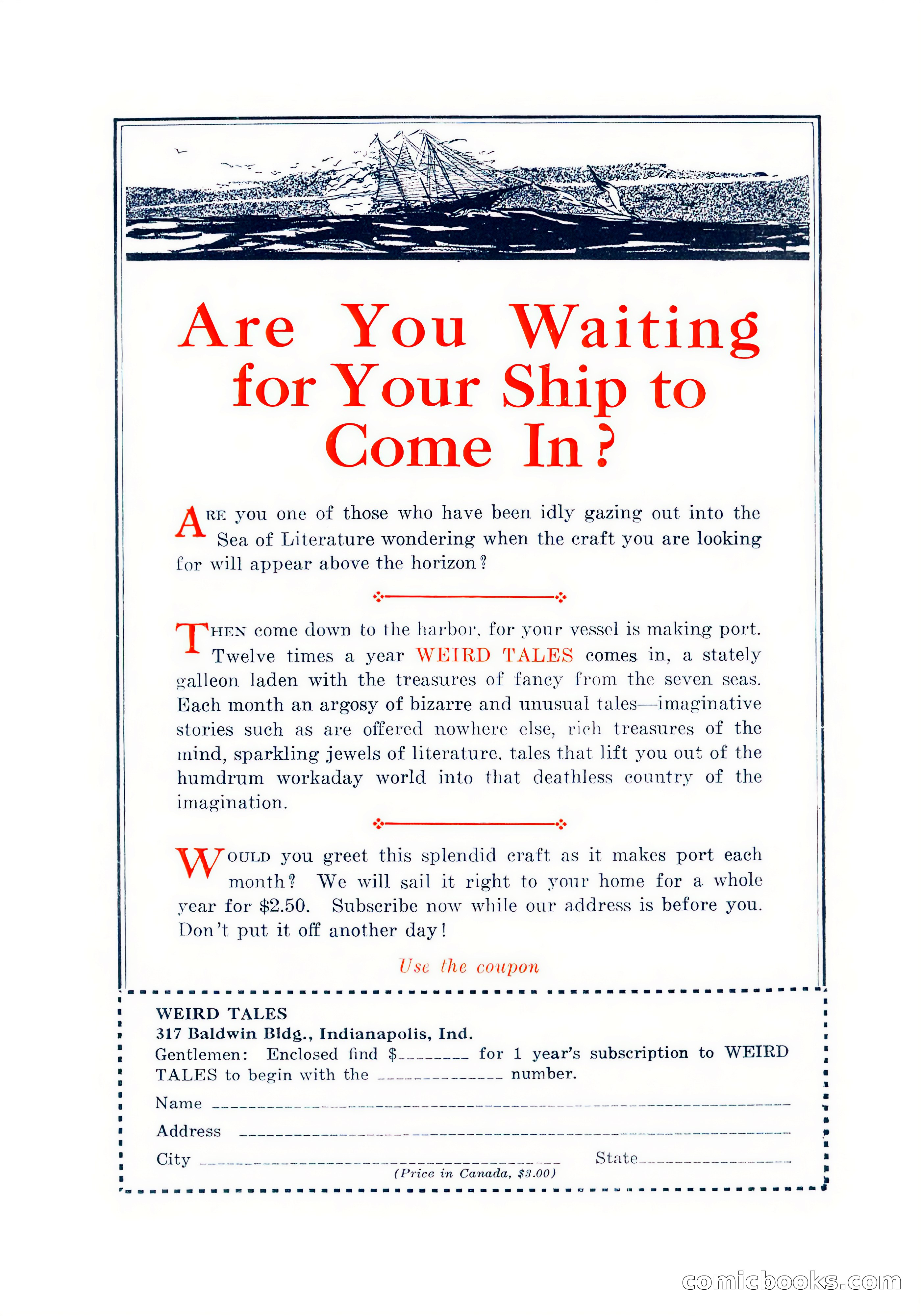Weird Tales, Vol. 5, No. 6 — page 146 of 146