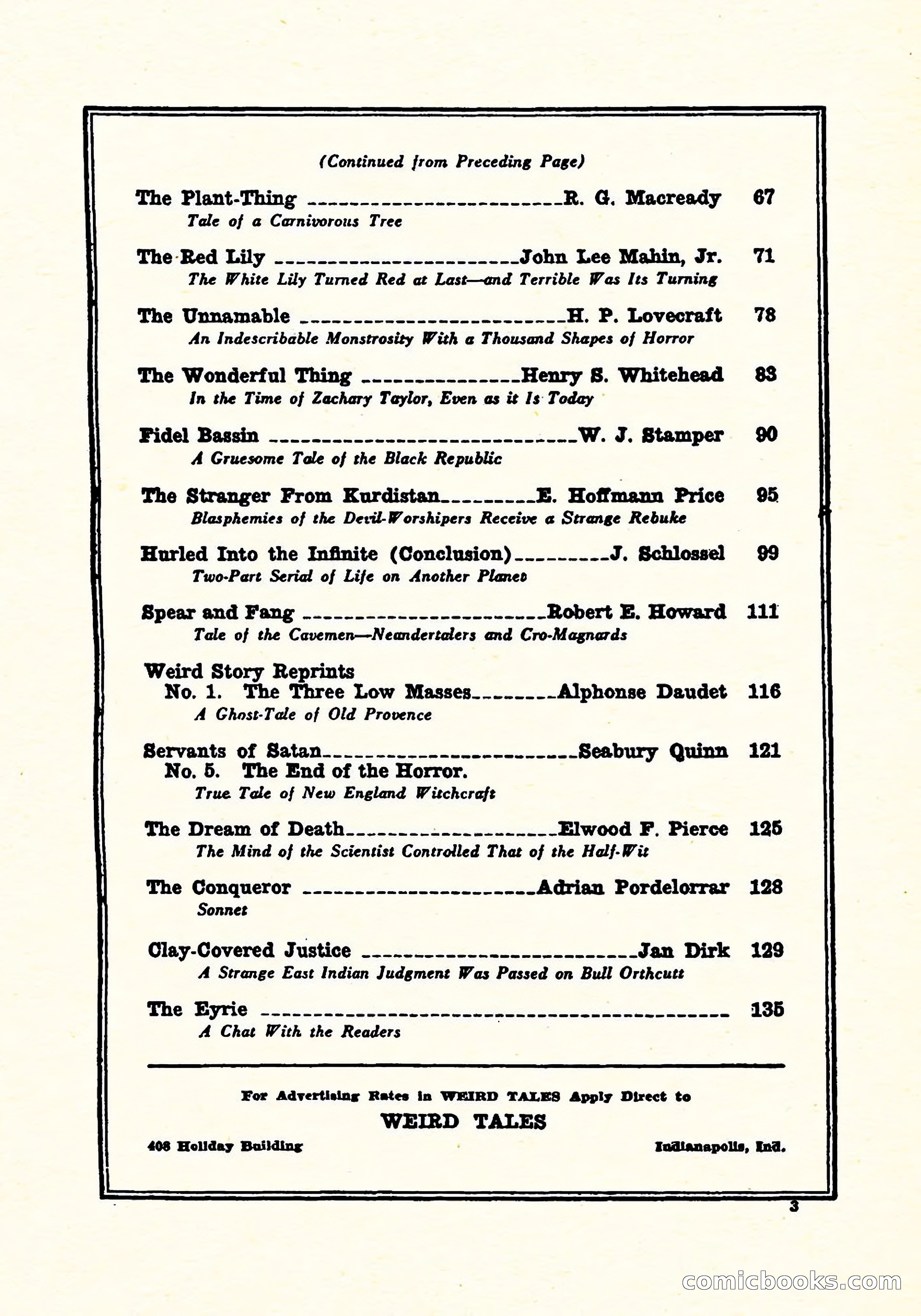 Weird Tales, July 1925 — page 4 of 146