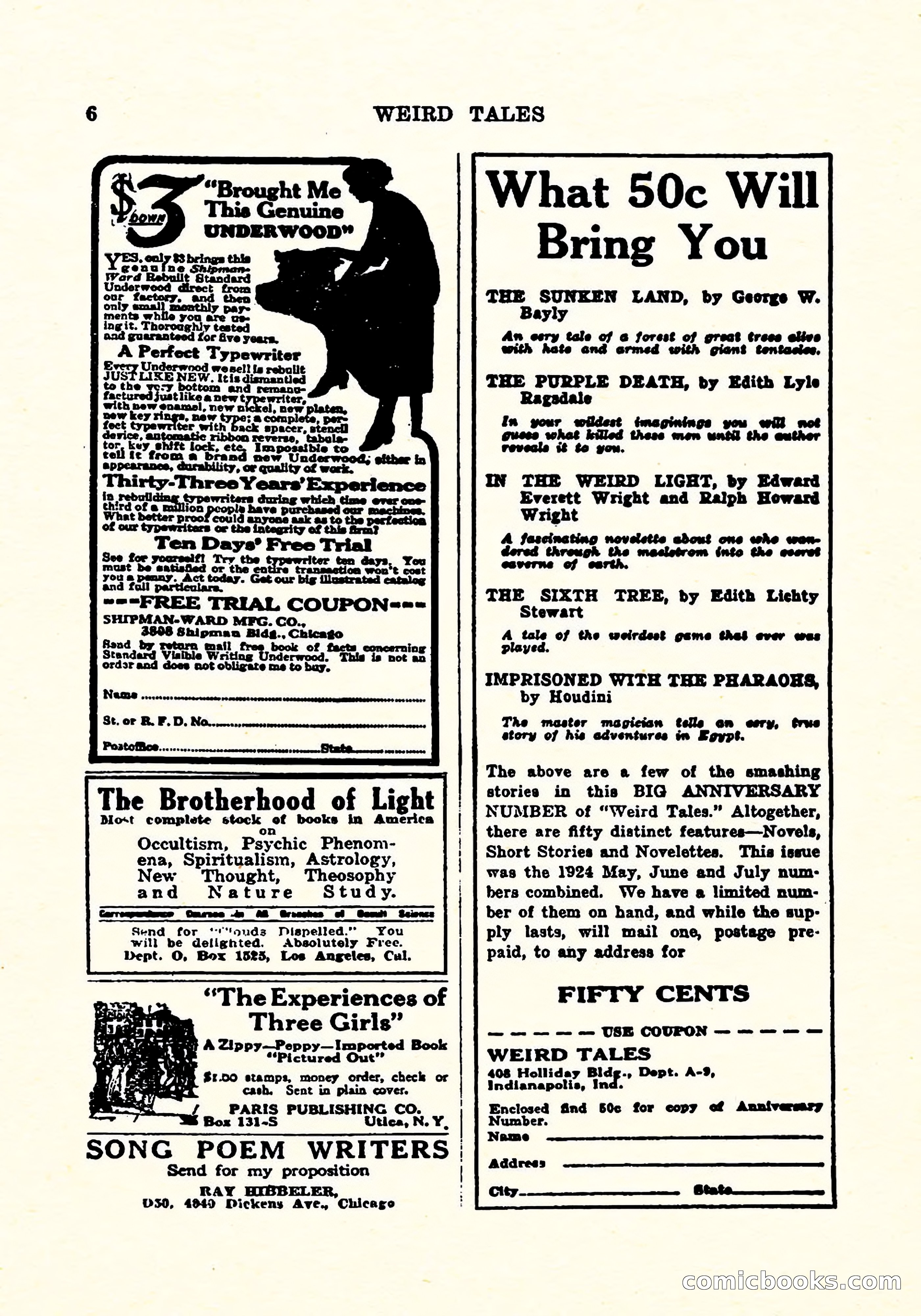 Weird Tales, July 1925 — page 7 of 146