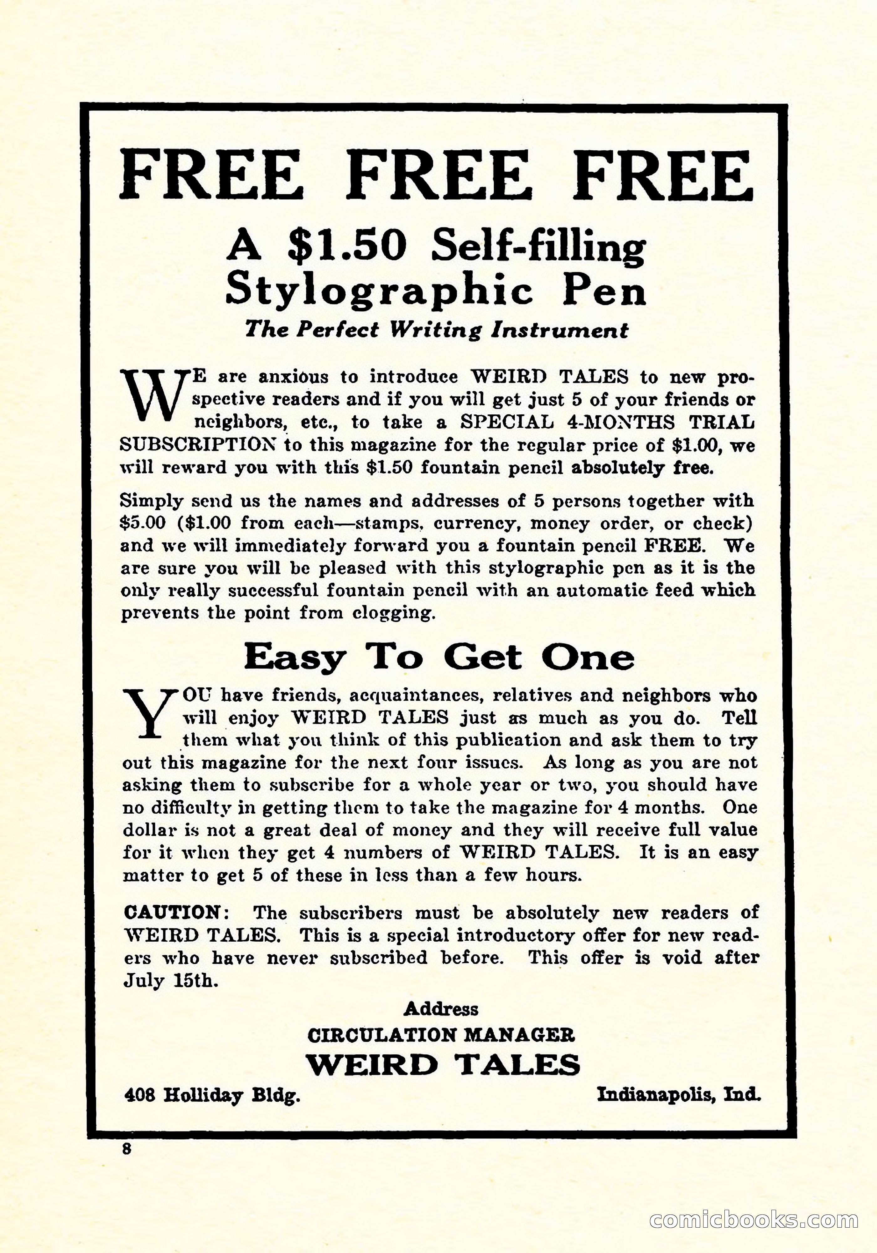 Weird Tales, July 1925 — page 9 of 146