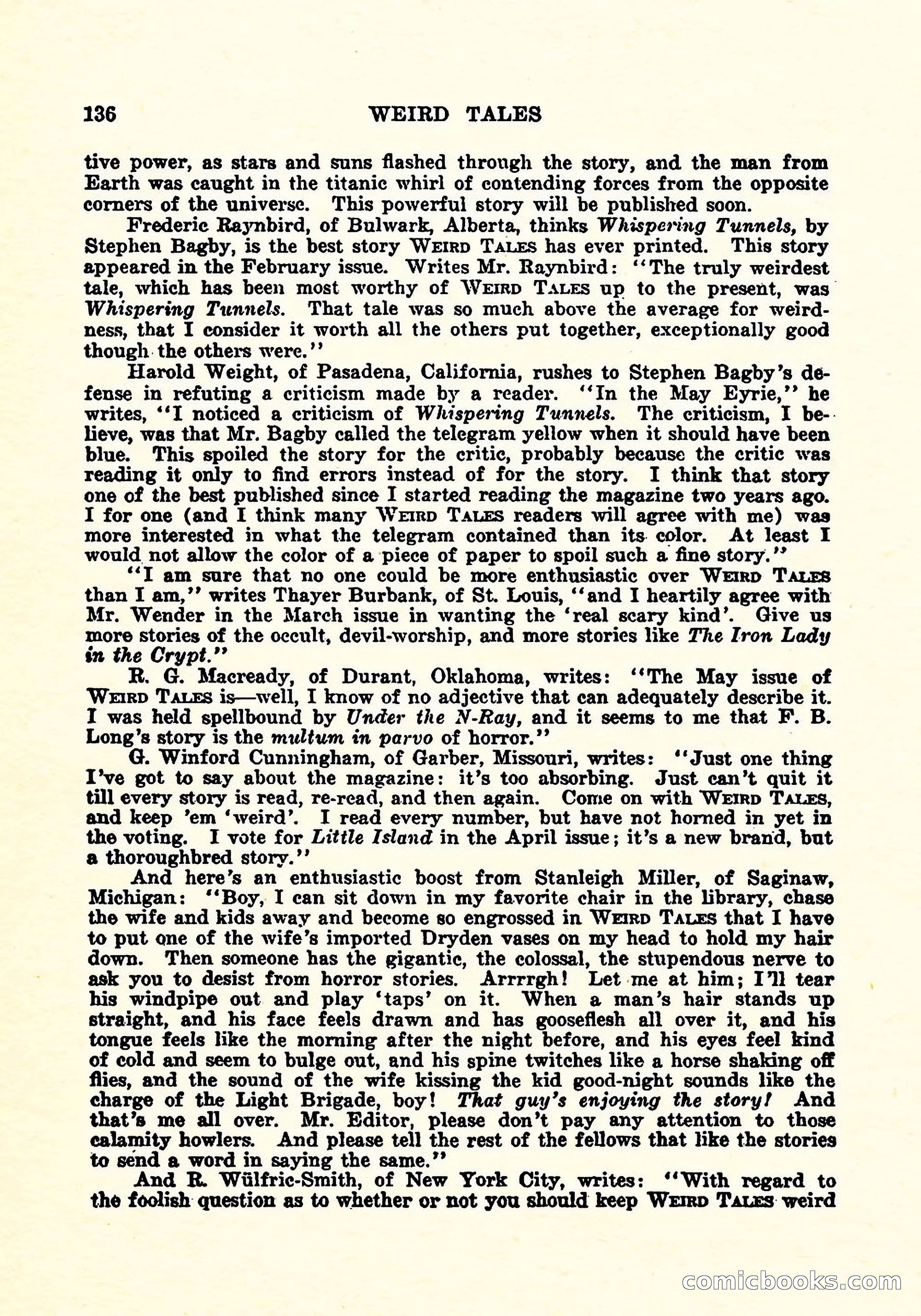 Weird Tales, July 1925 — page 137 of 146