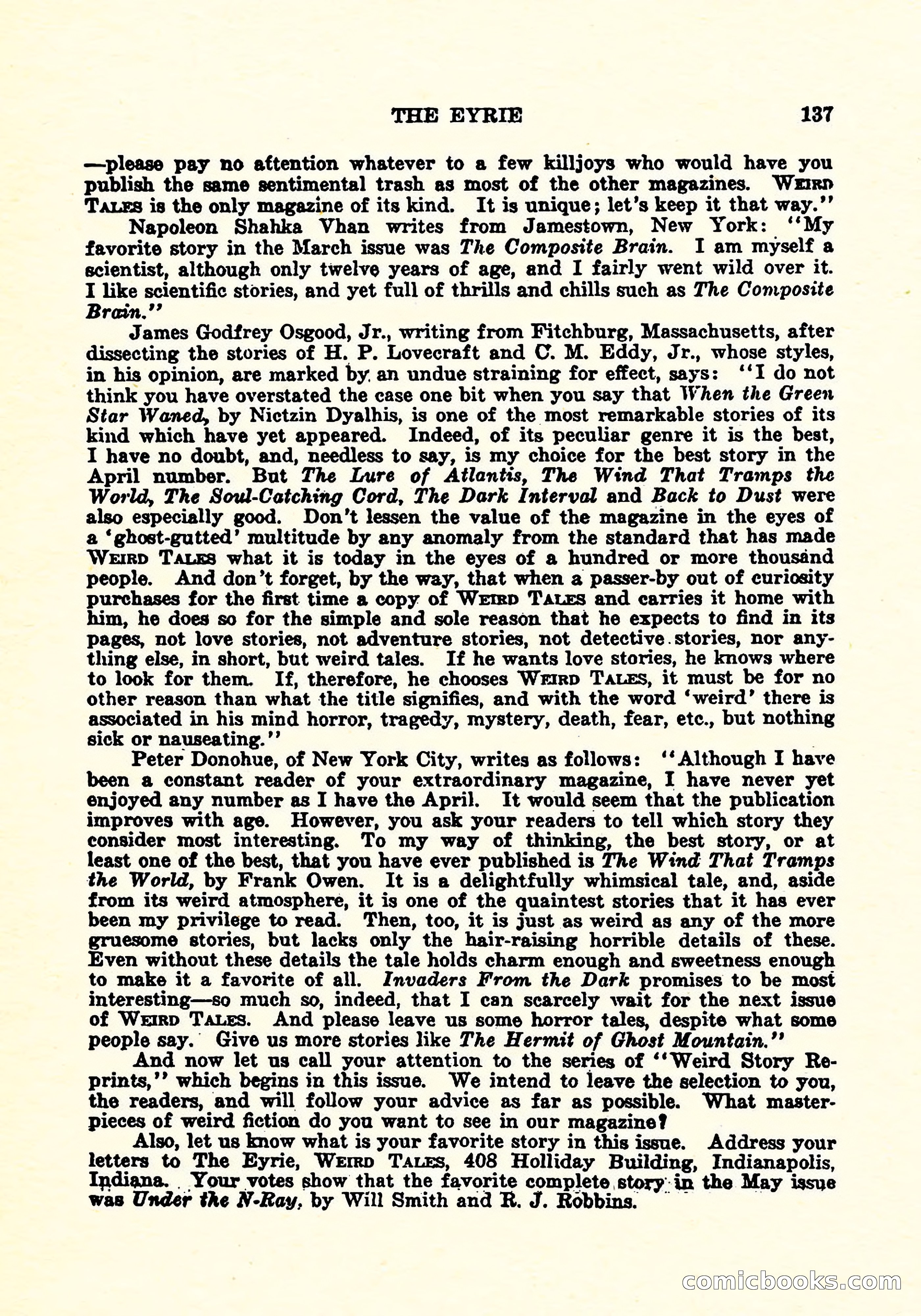 Weird Tales, July 1925 — page 138 of 146