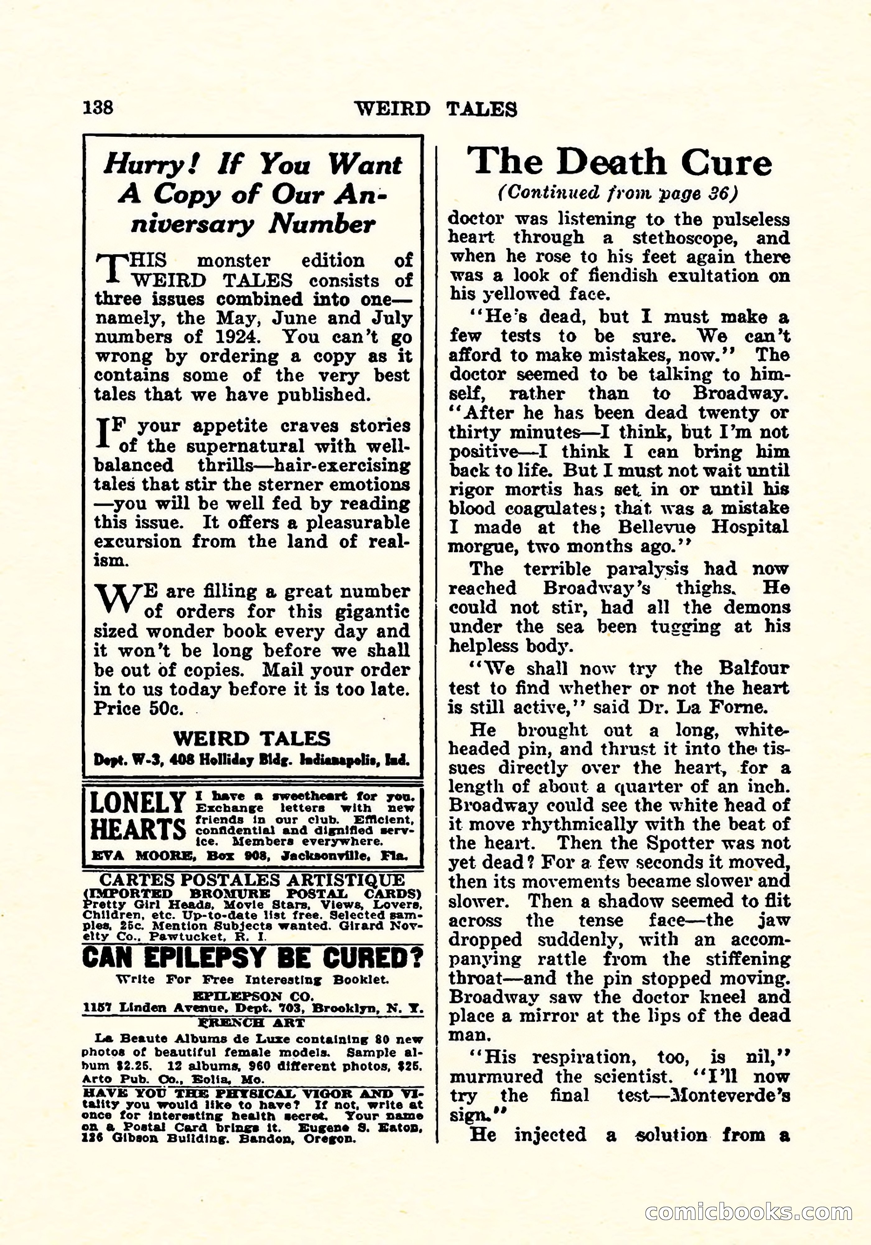 Weird Tales, July 1925 — page 139 of 146