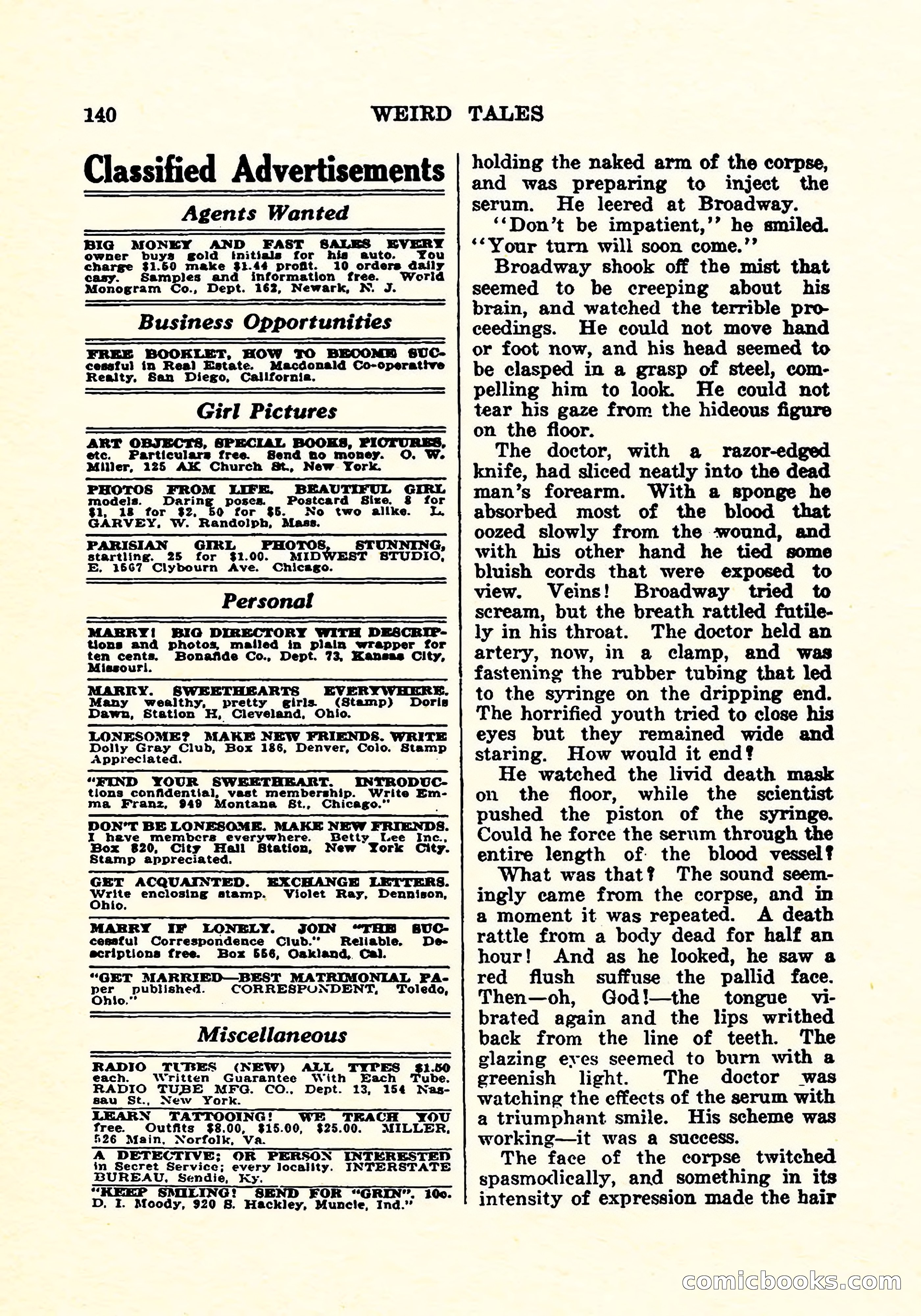 Weird Tales, July 1925 — page 141 of 146