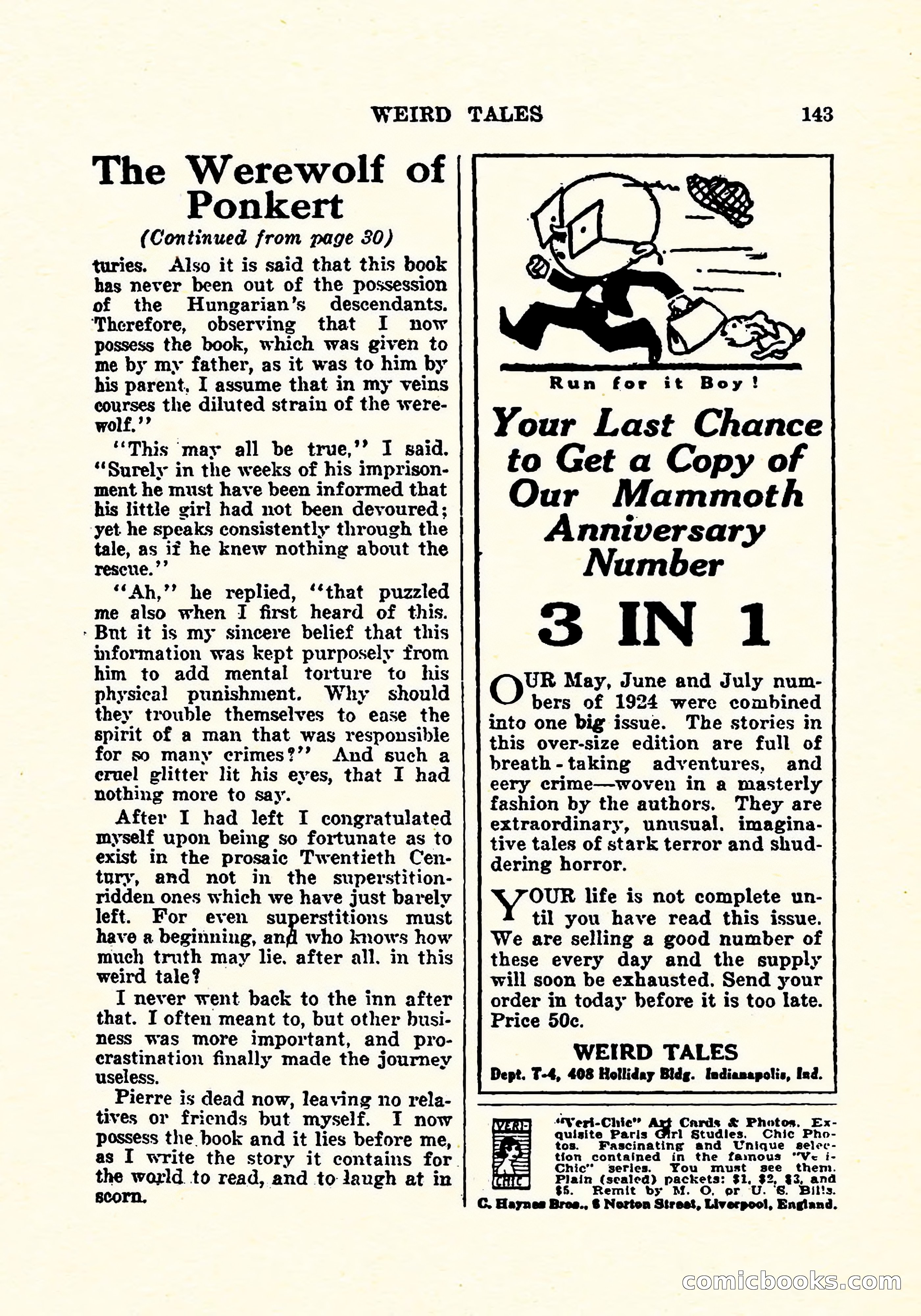 Weird Tales, July 1925 — page 144 of 146