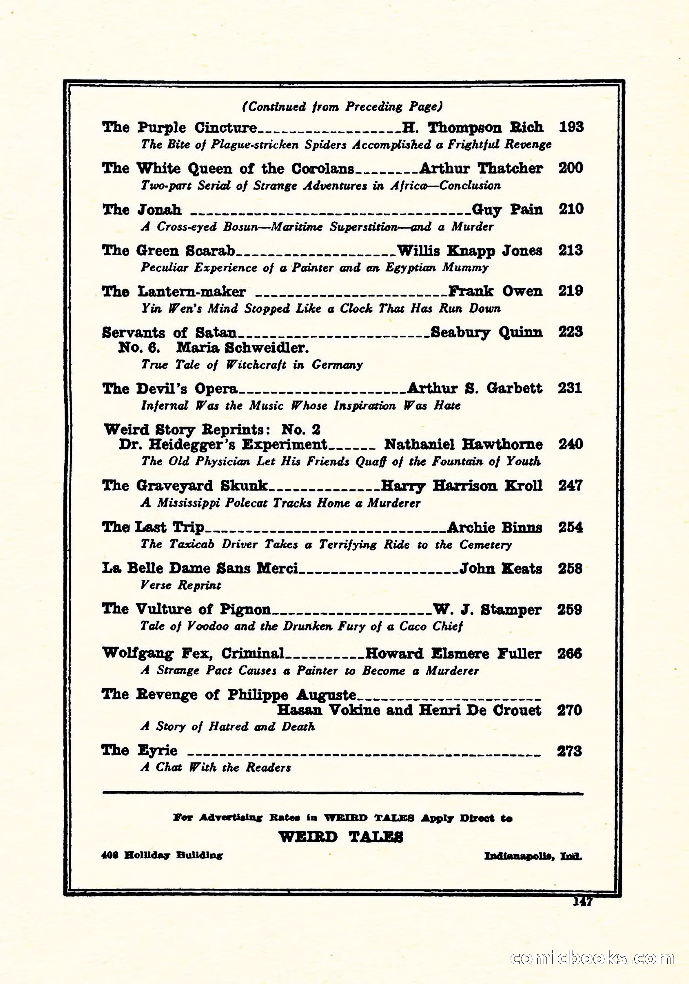 Weird Tales, Vol. 6, No. 2 — page 4 of 146