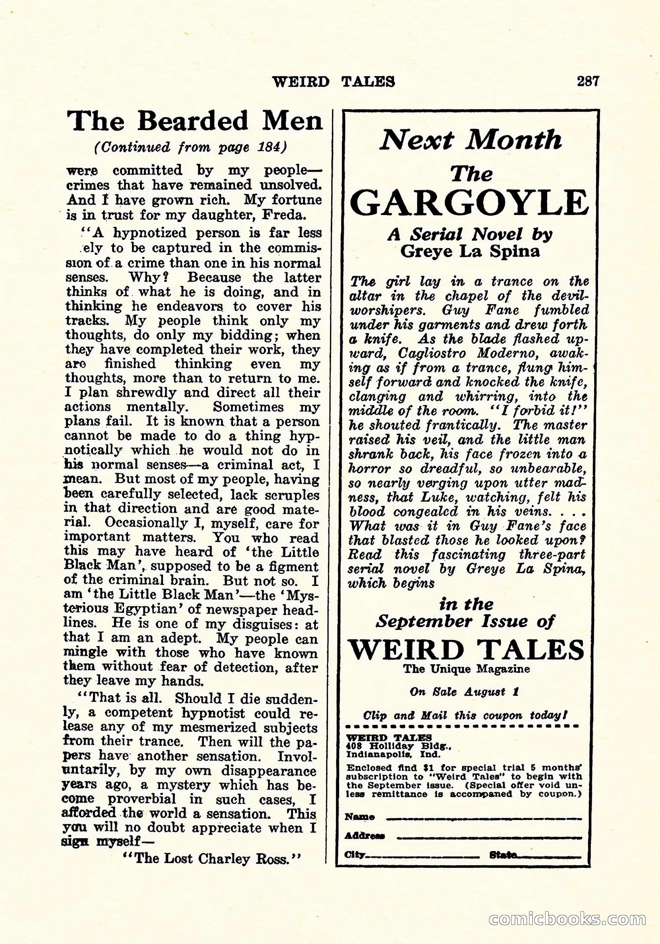 Weird Tales, Vol. 6, No. 2 — page 144 of 146