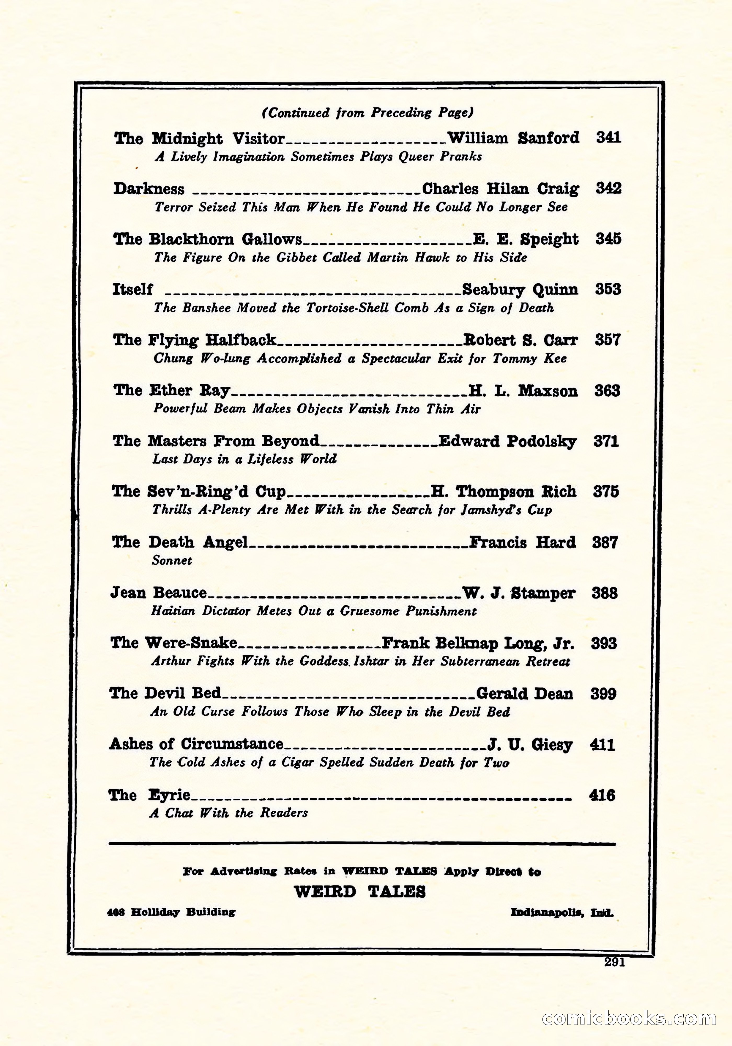 Weird Tales, Vol. 6, No. 3 — page 4 of 146