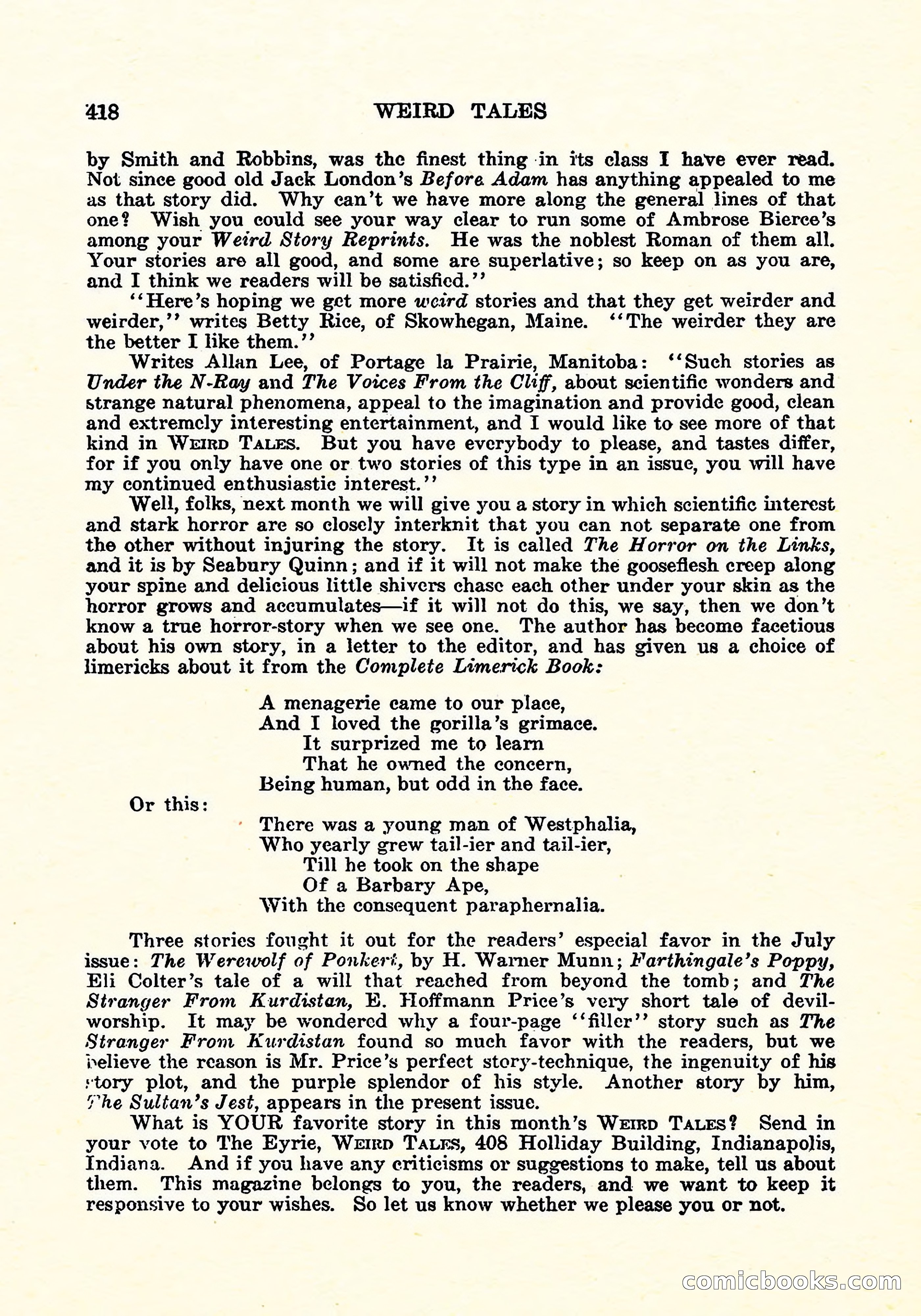Weird Tales, Vol. 6, No. 3 — page 131 of 146