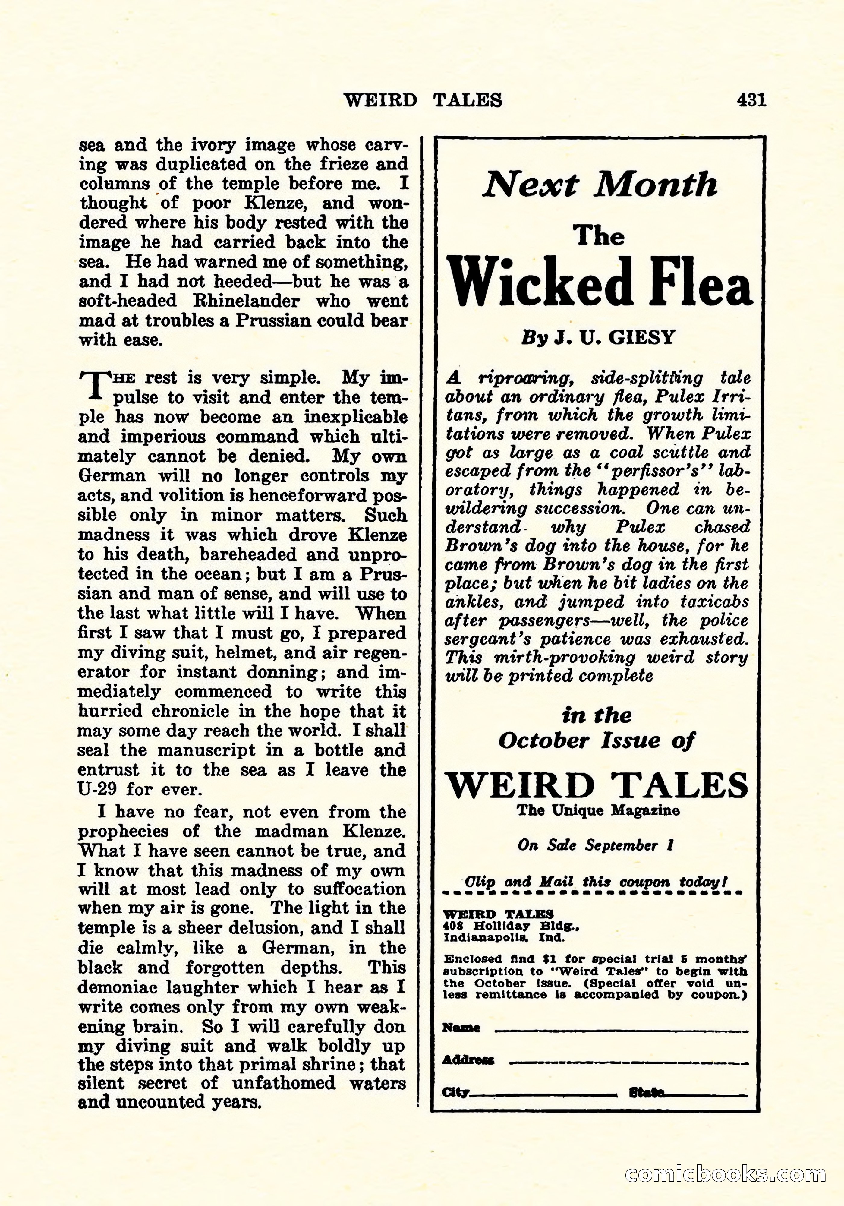 Weird Tales, Vol. 6, No. 3 — page 144 of 146