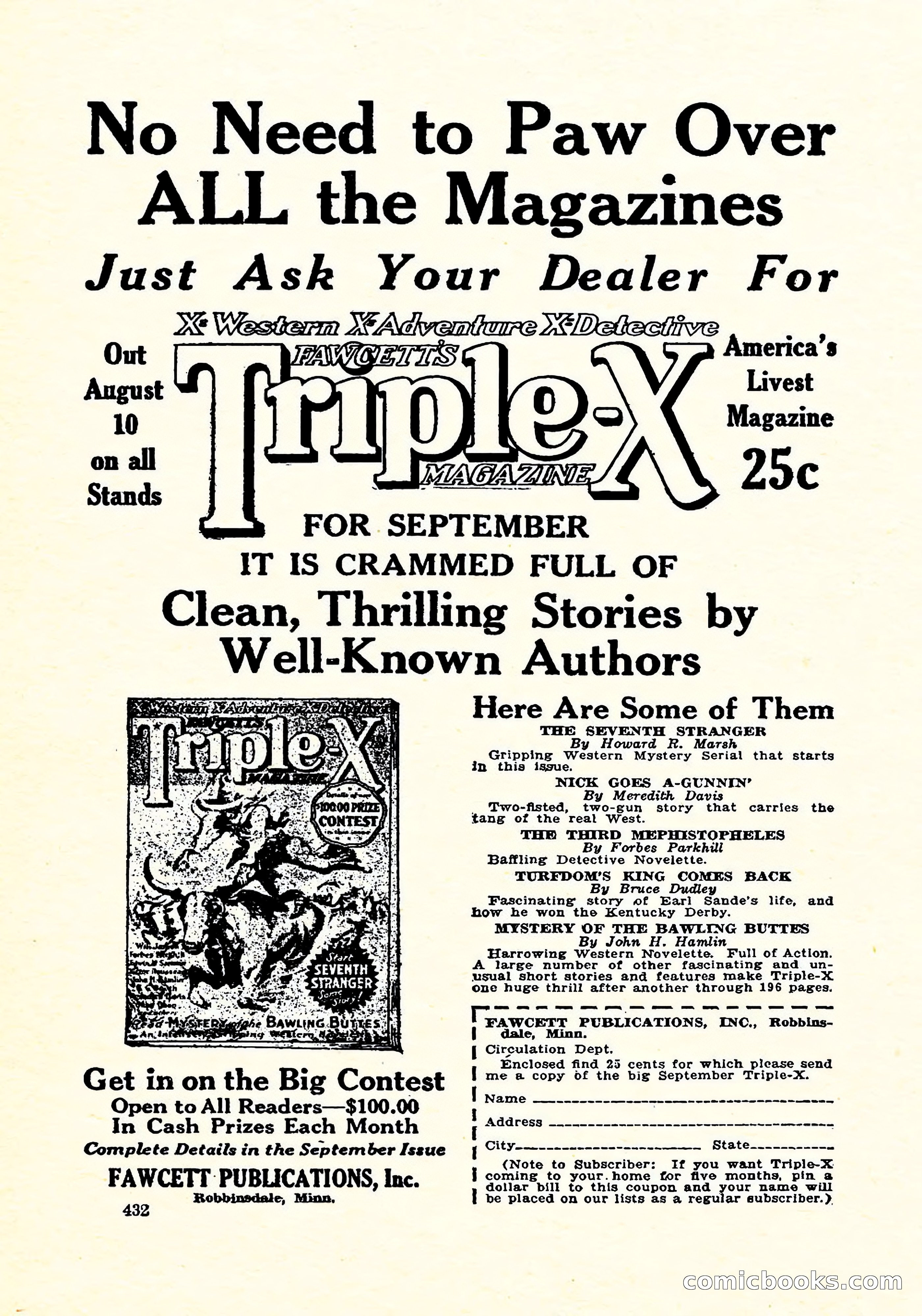 Weird Tales, Vol. 6, No. 3 — page 145 of 146