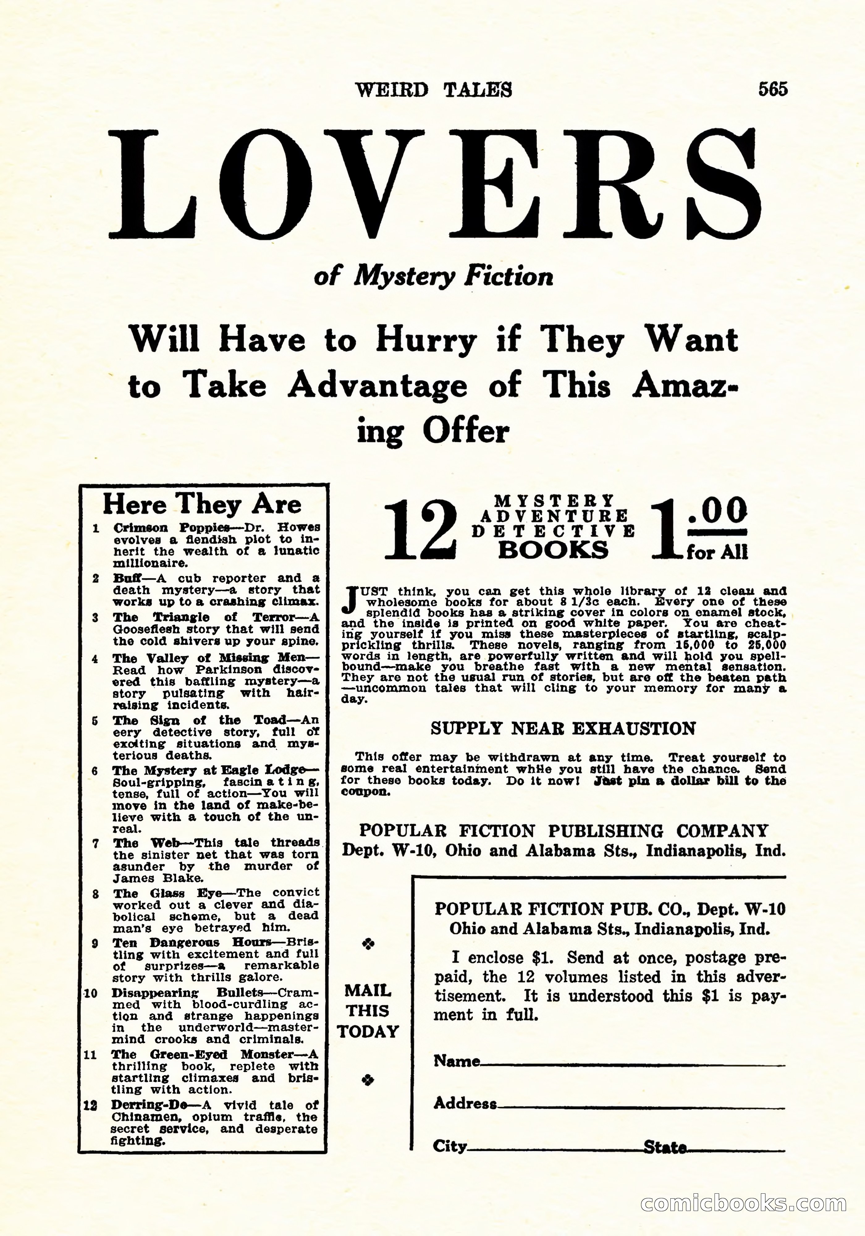 Weird Tales, Vol. 6 No. 4 — page 134 of 146