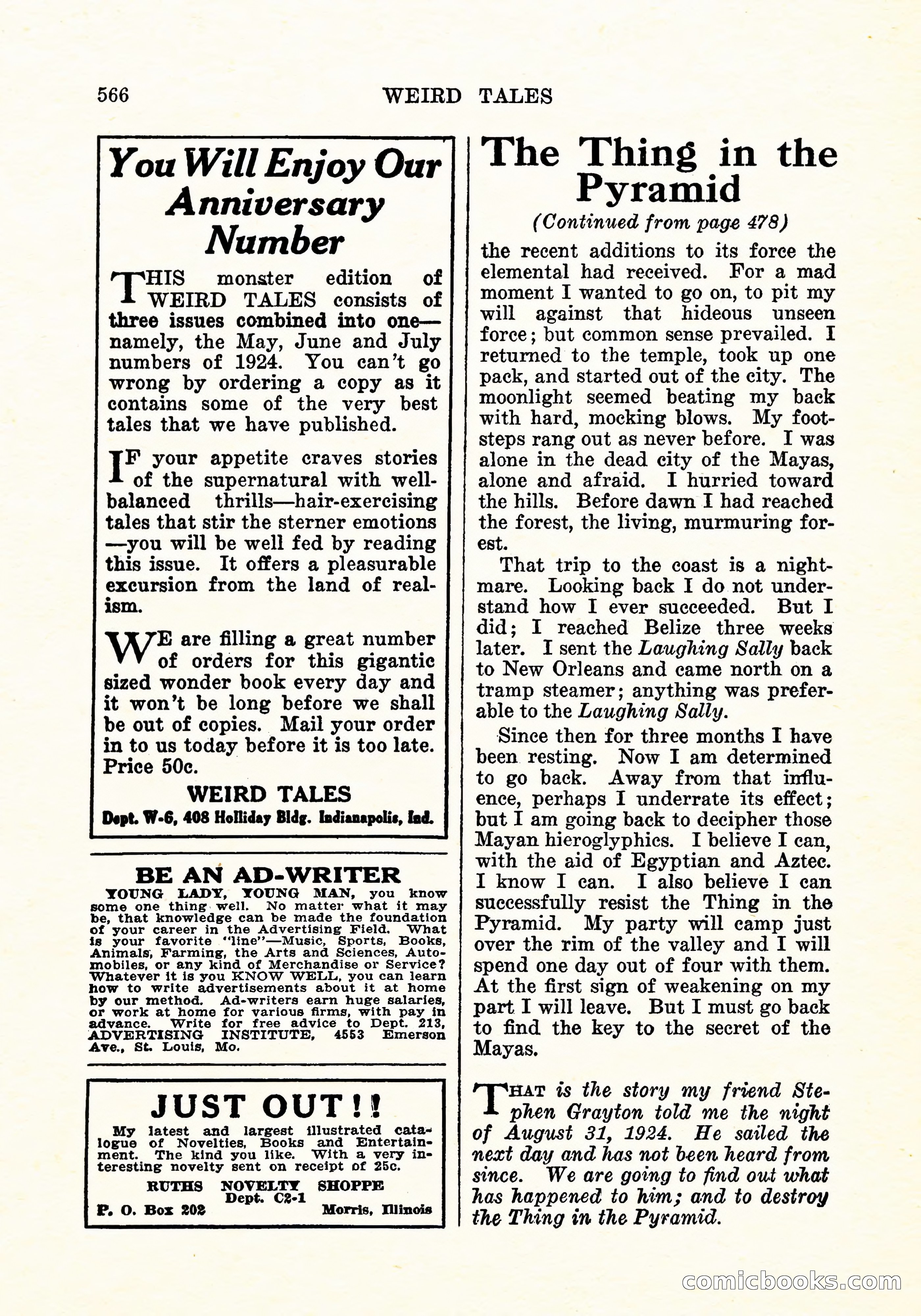 Weird Tales, Vol. 6 No. 4 — page 135 of 146