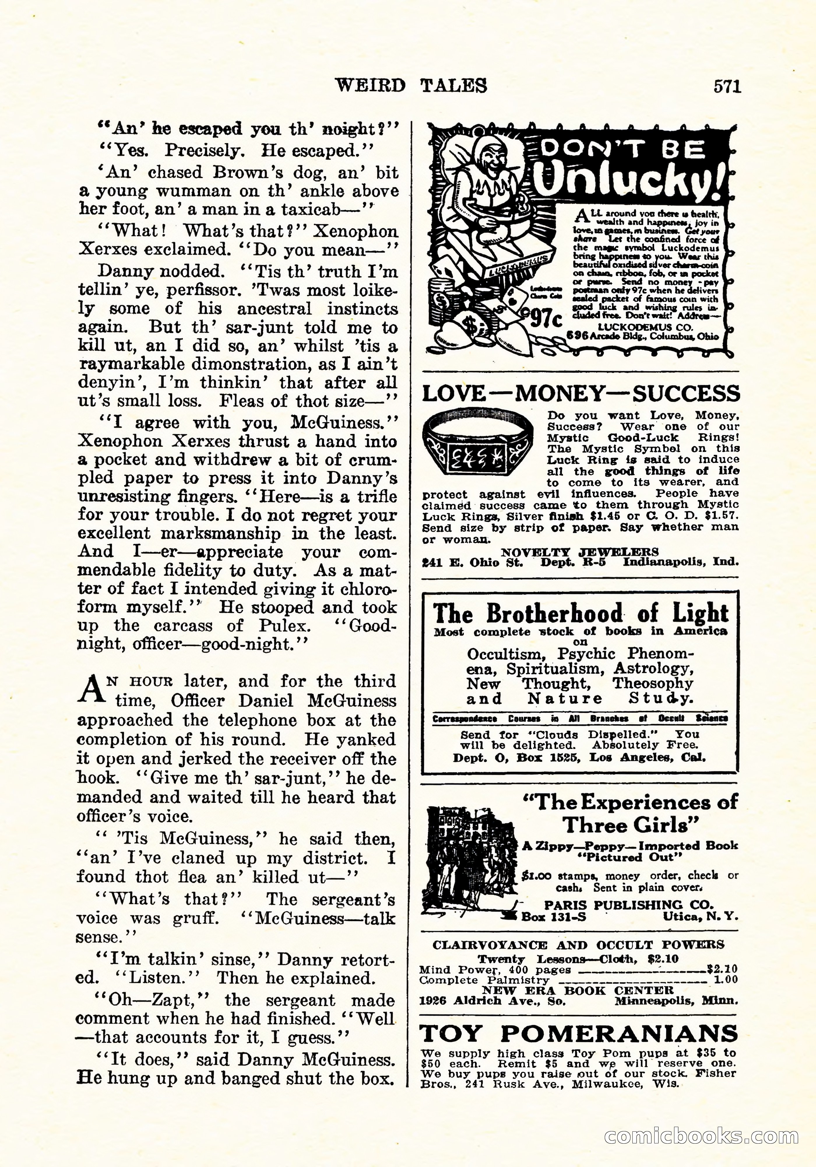 Weird Tales, Vol. 6 No. 4 — page 140 of 146