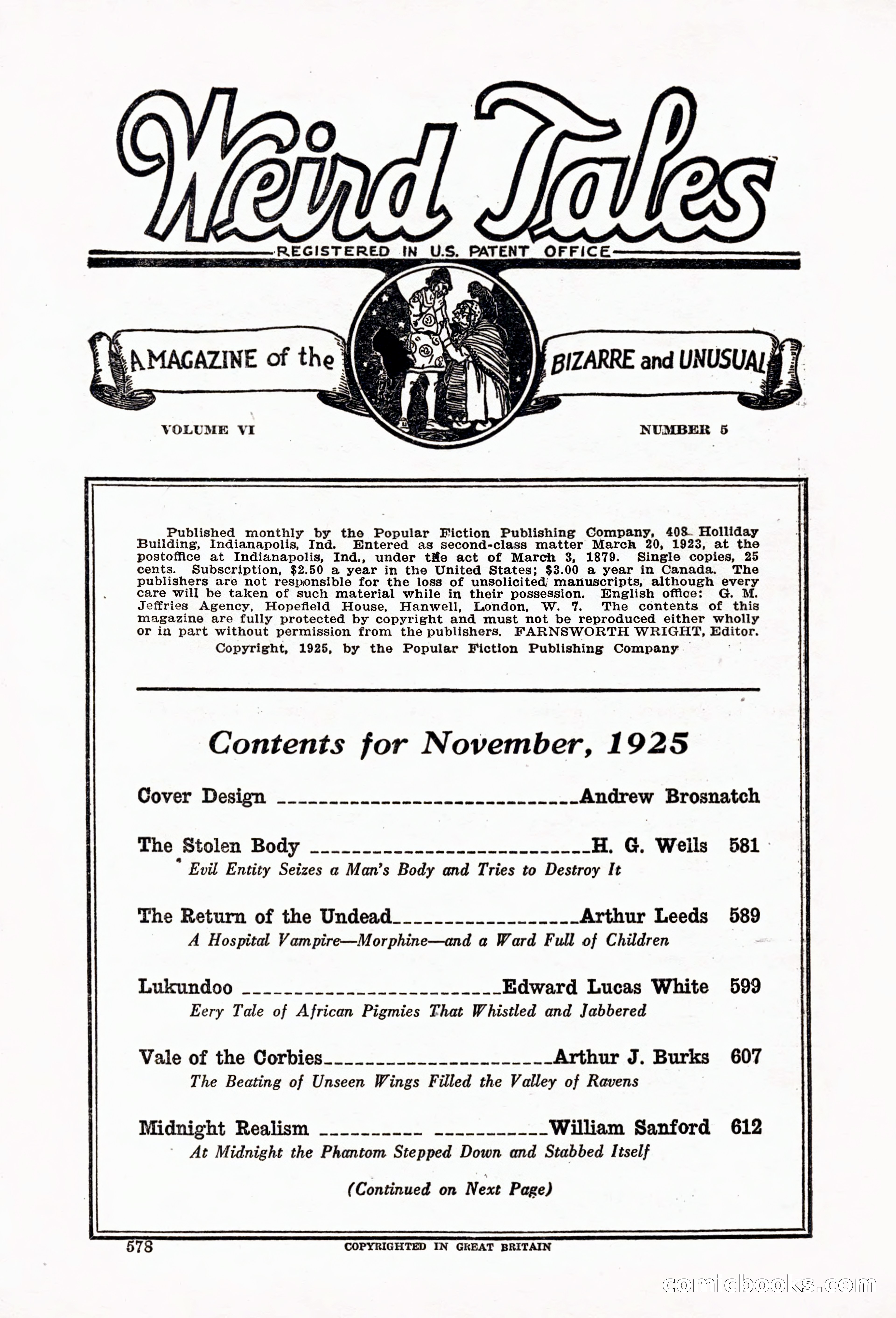 Weird Tales, Vol. 6, No. 5 — page 4 of 148