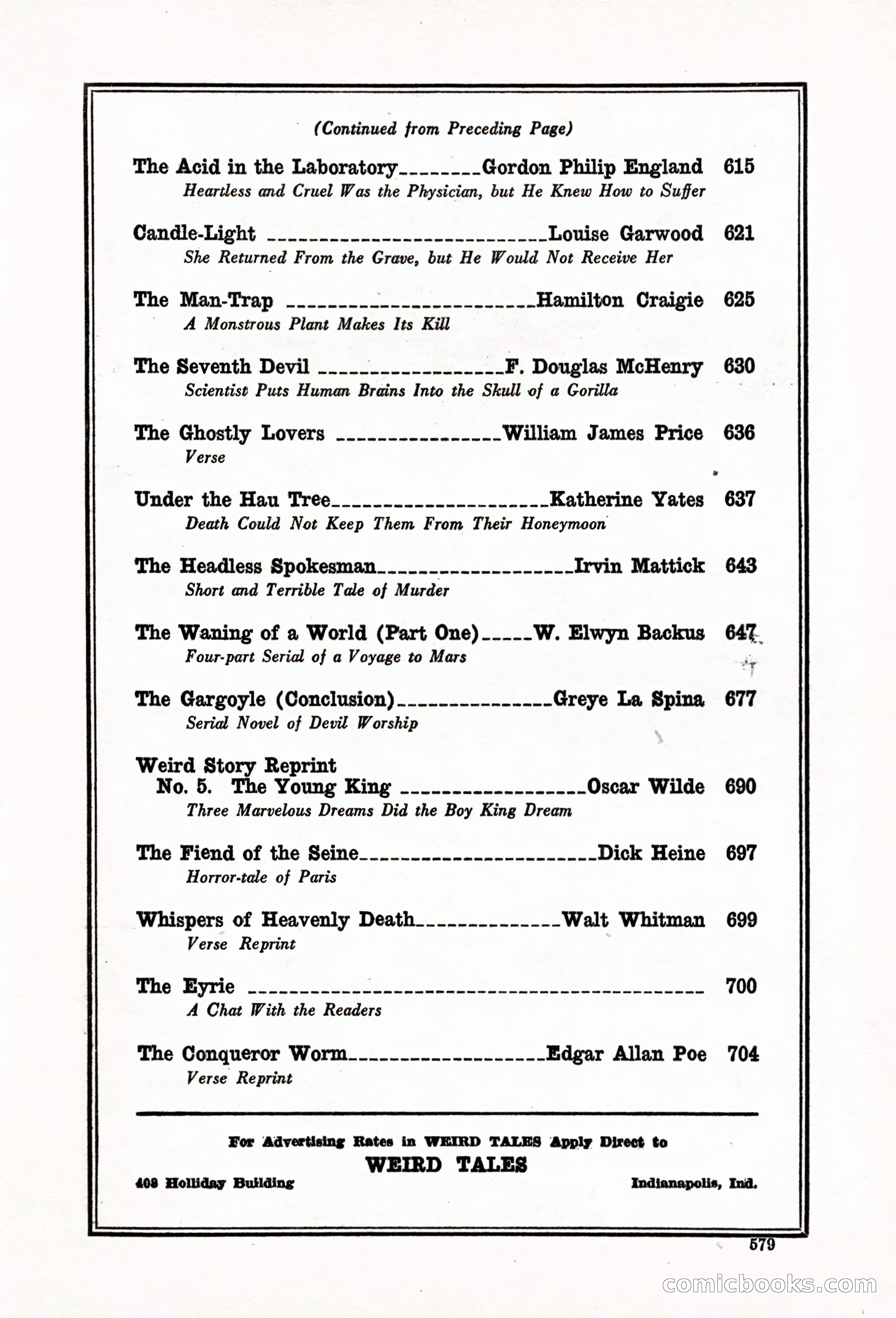 Weird Tales, Vol. 6, No. 5 — page 5 of 148