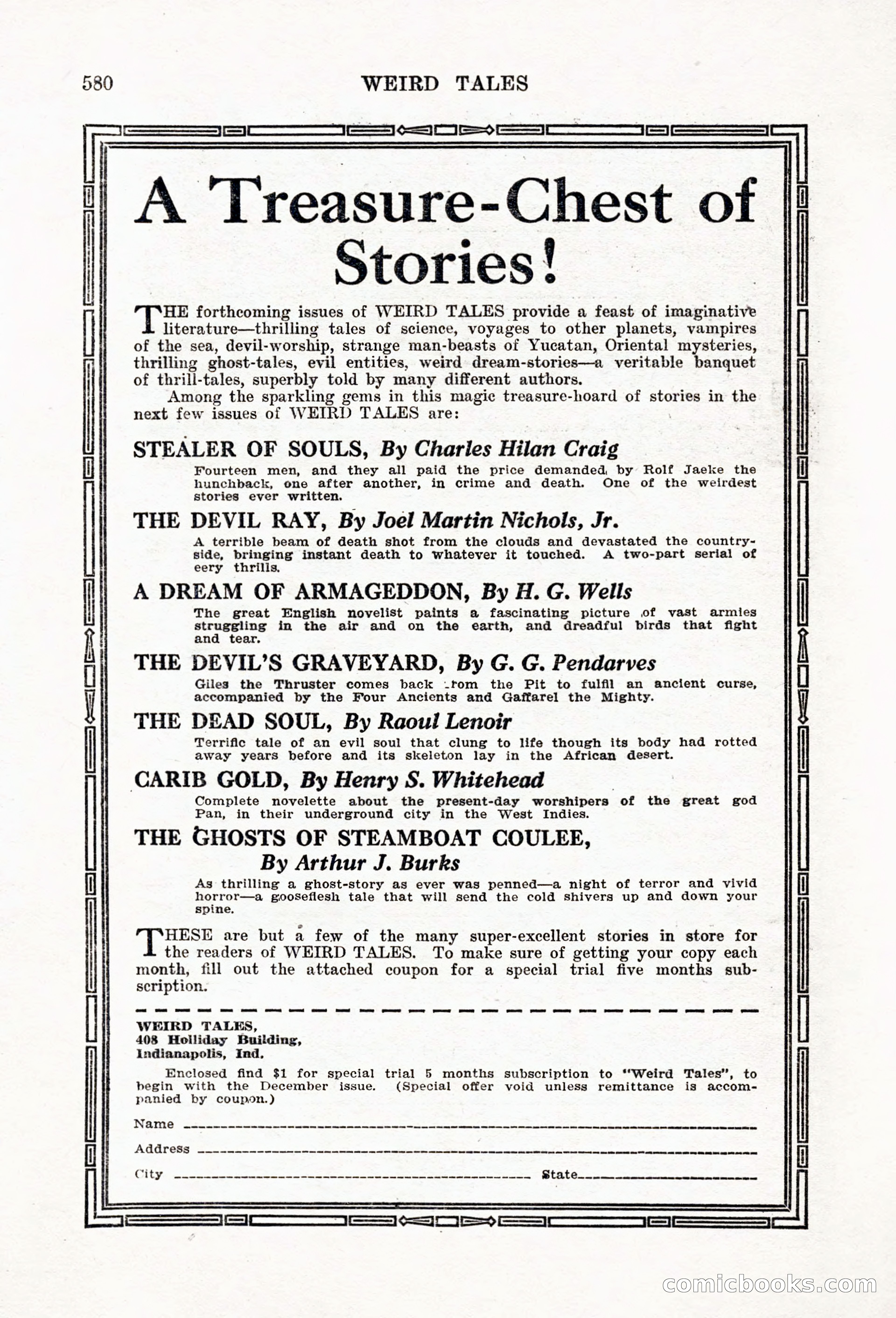Weird Tales, Vol. 6, No. 5 — page 6 of 148