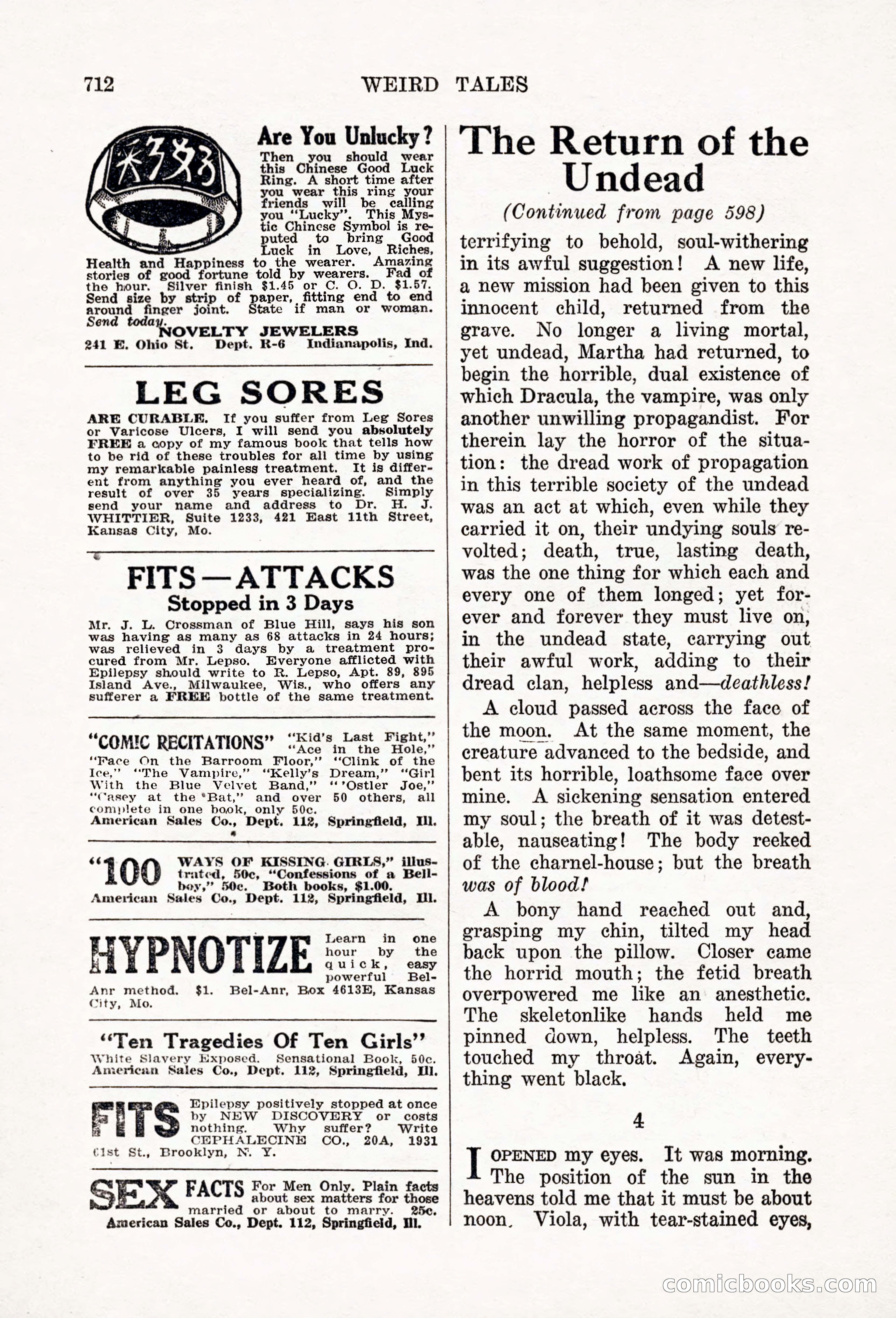 Weird Tales, Vol. 6, No. 5 — page 138 of 148