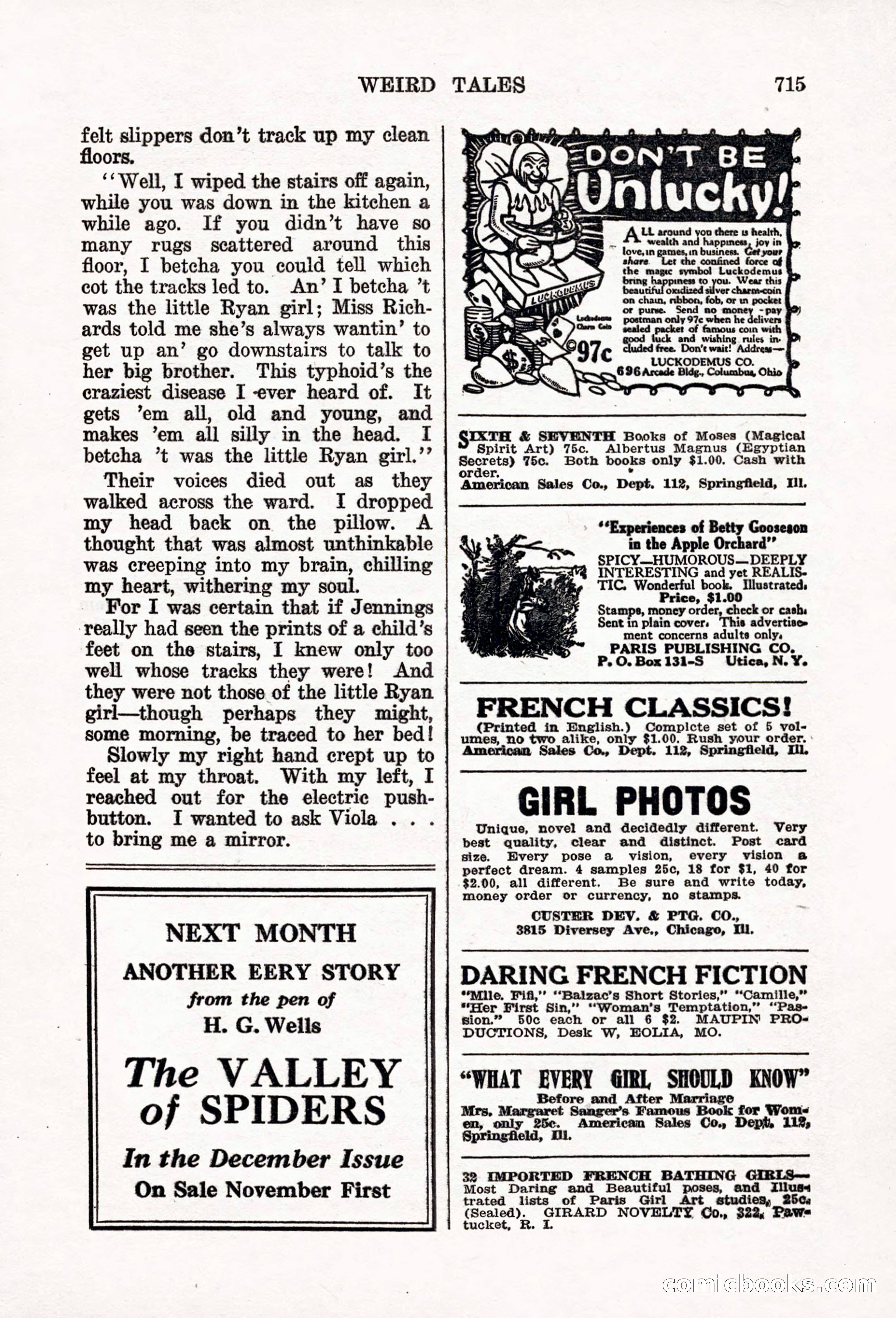 Weird Tales, Vol. 6, No. 5 — page 141 of 148