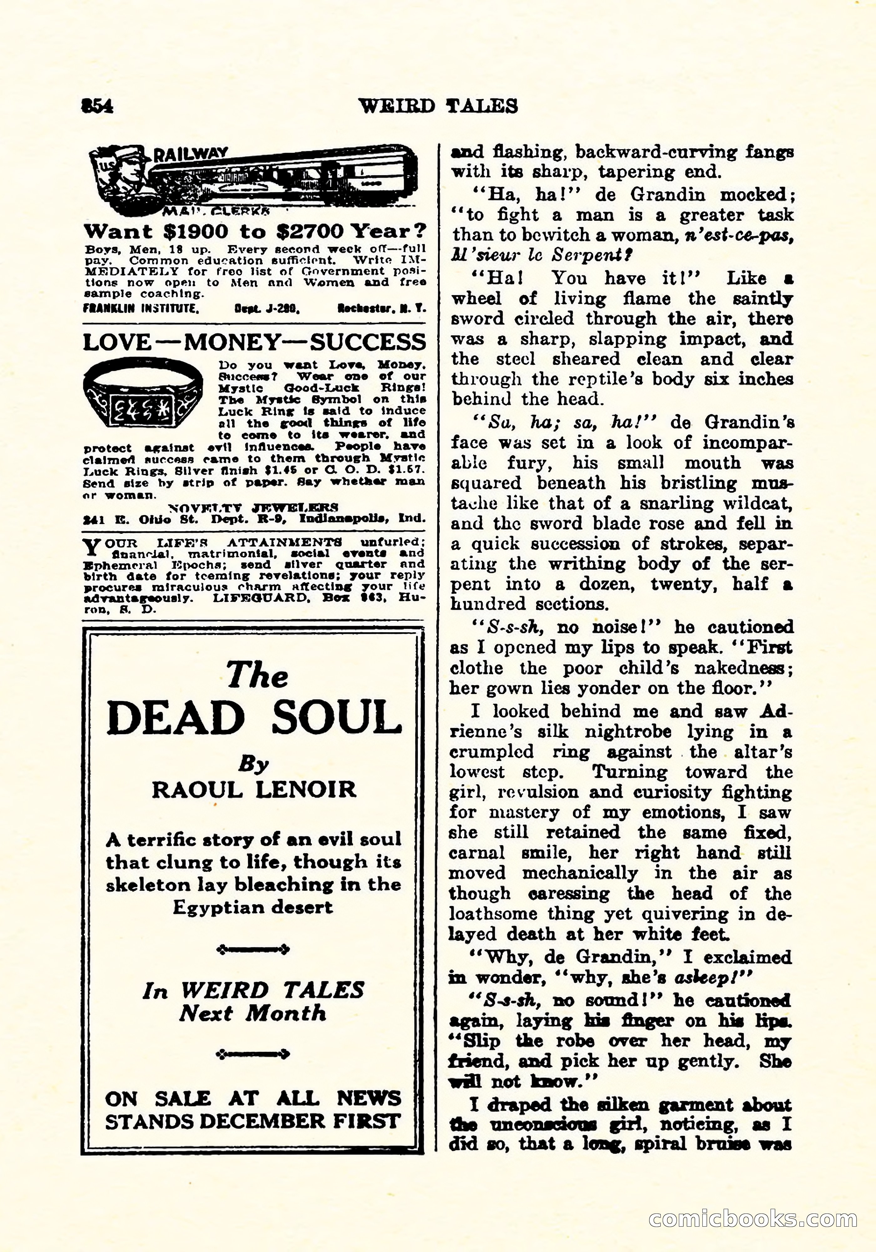 Weird Tales, December 1925 — page 135 of 146