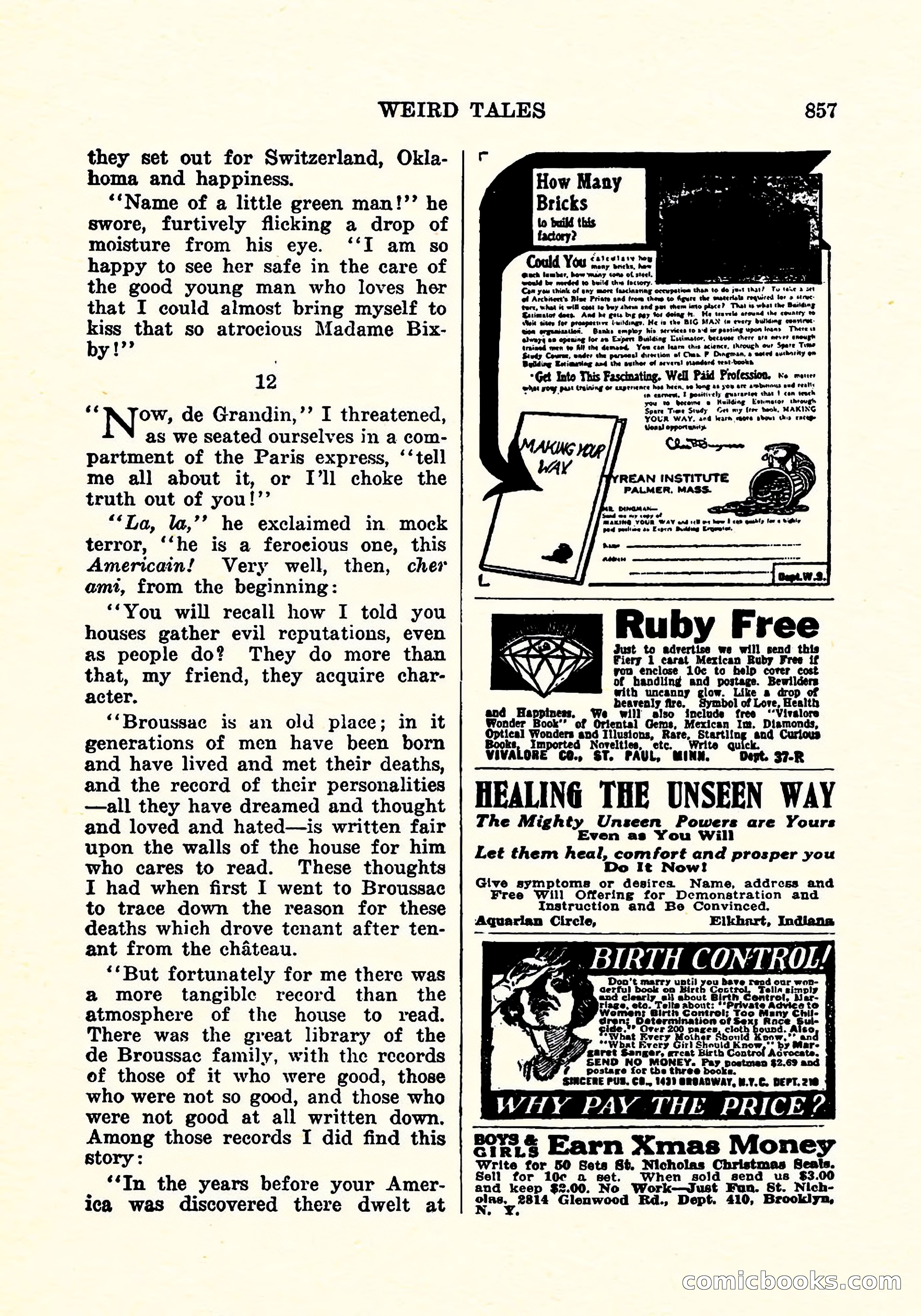 Weird Tales, December 1925 — page 138 of 146