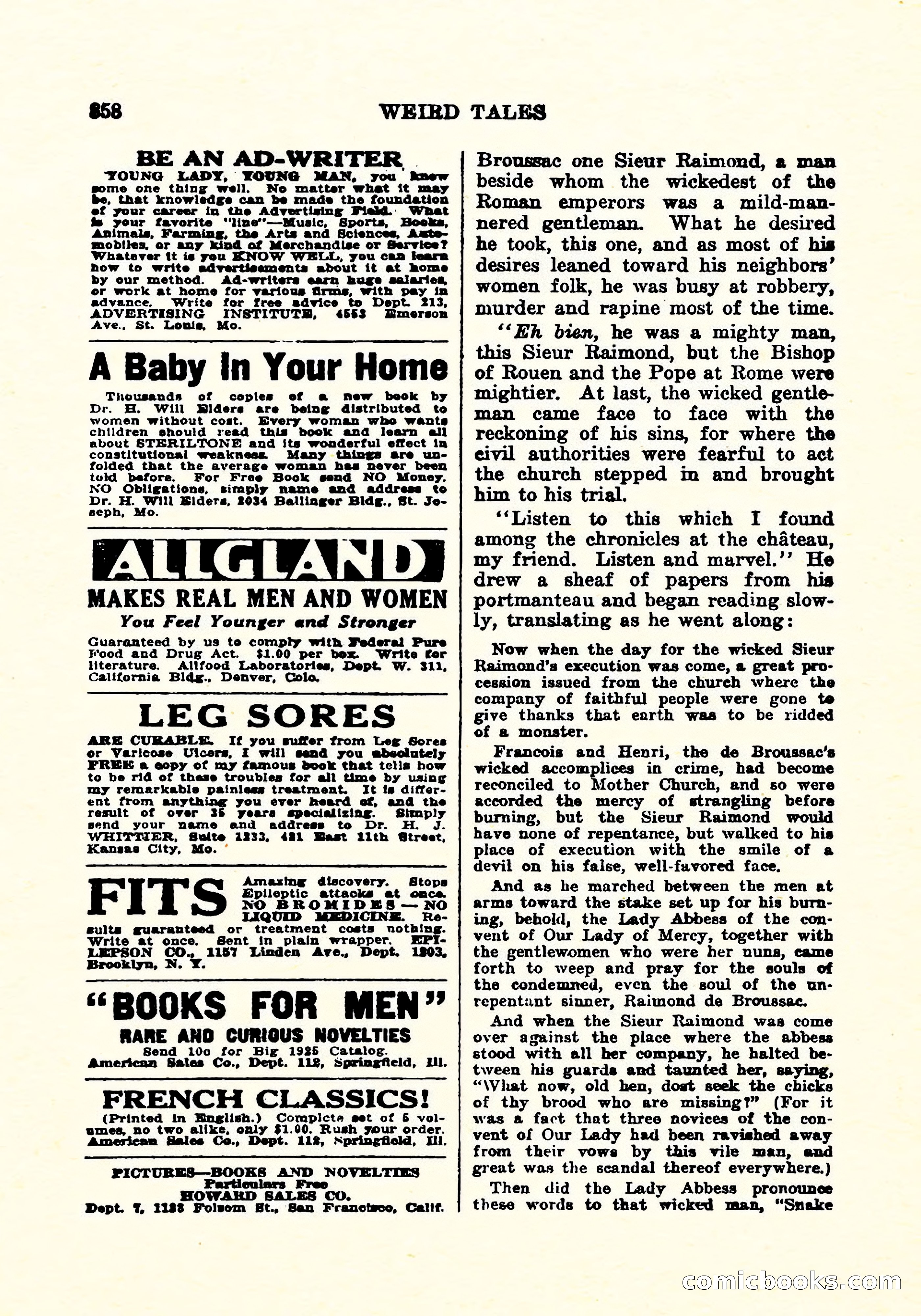 Weird Tales, December 1925 — page 139 of 146