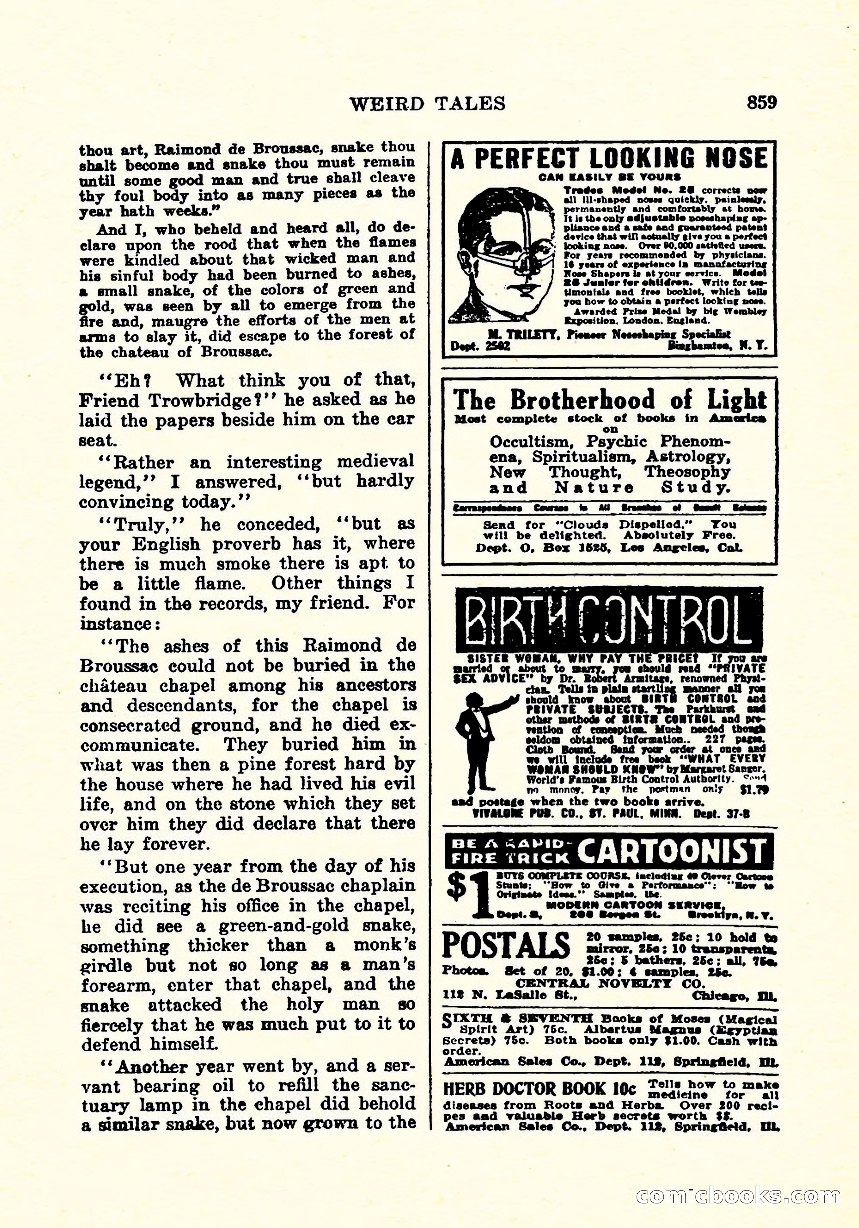 Weird Tales, December 1925 — page 140 of 146