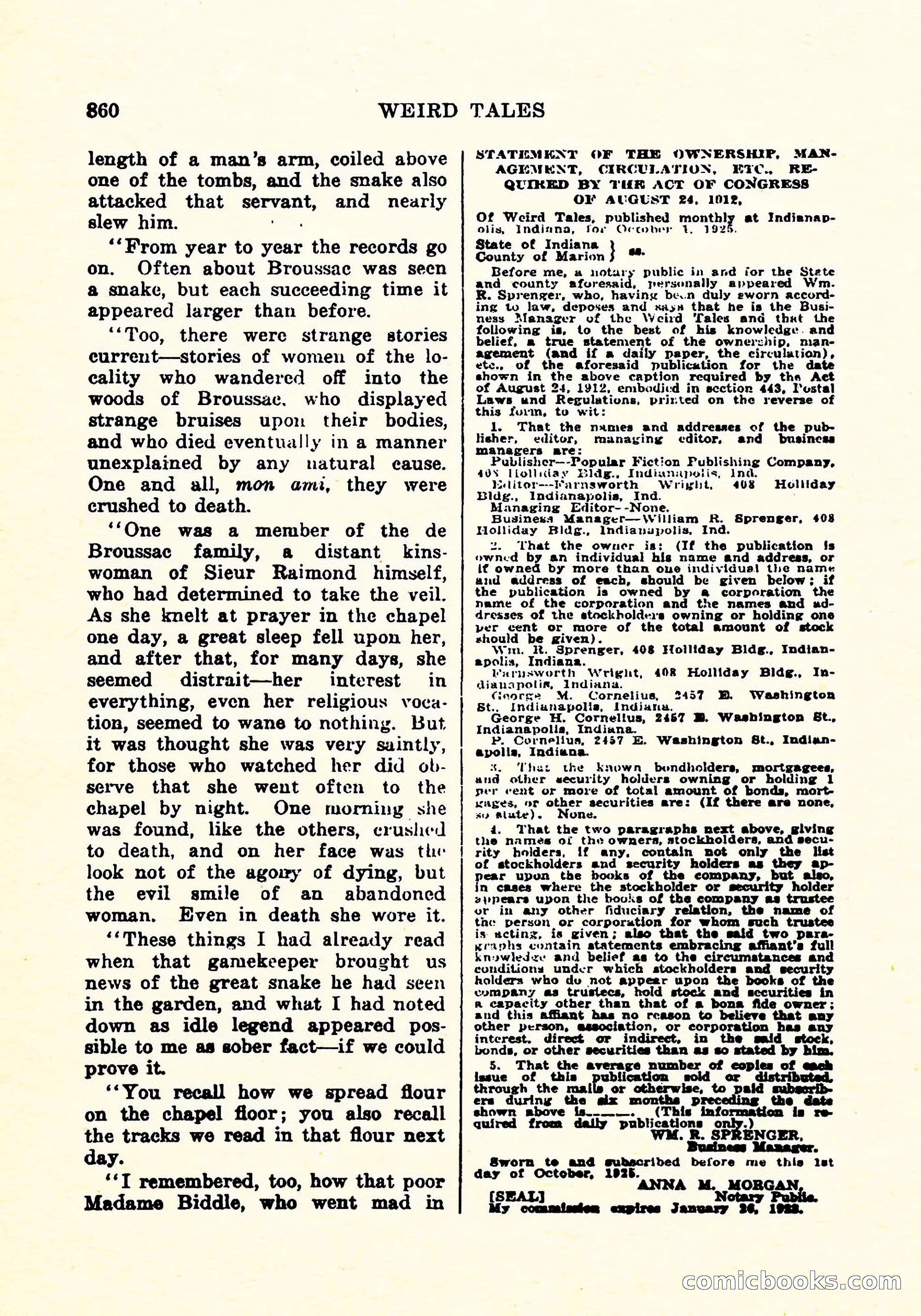 Weird Tales, December 1925 — page 141 of 146