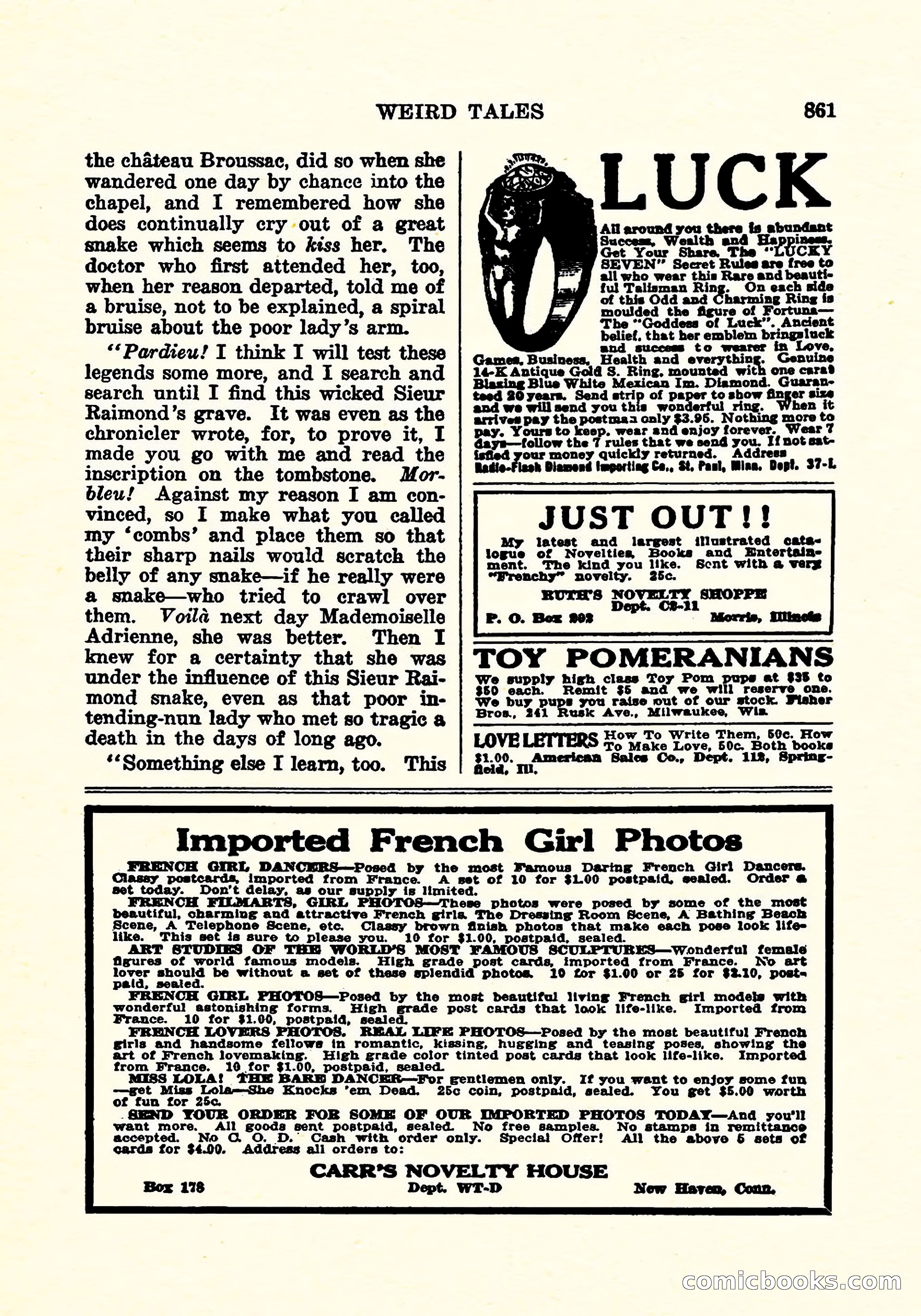 Weird Tales, December 1925 — page 142 of 146