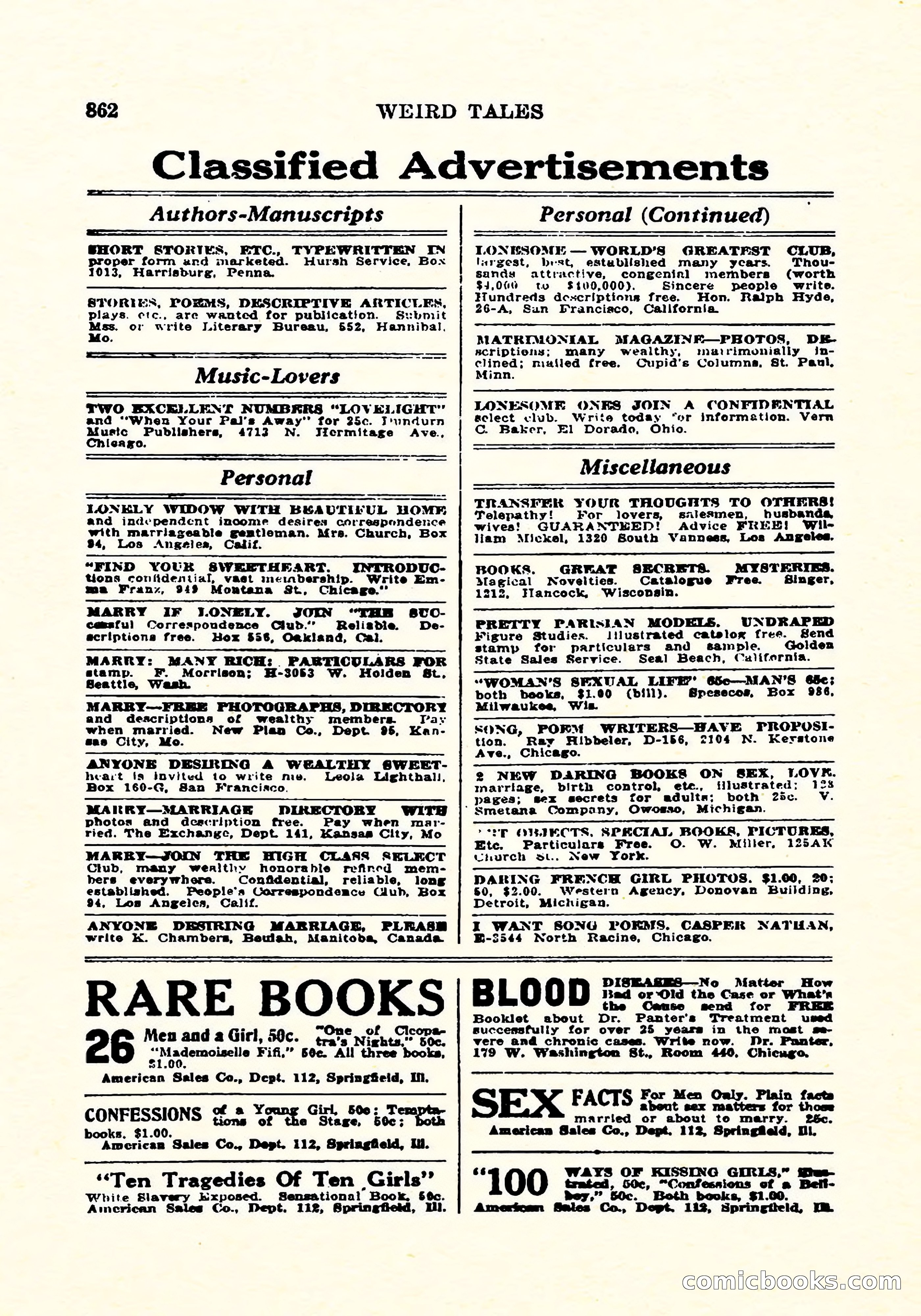 Weird Tales, December 1925 — page 143 of 146