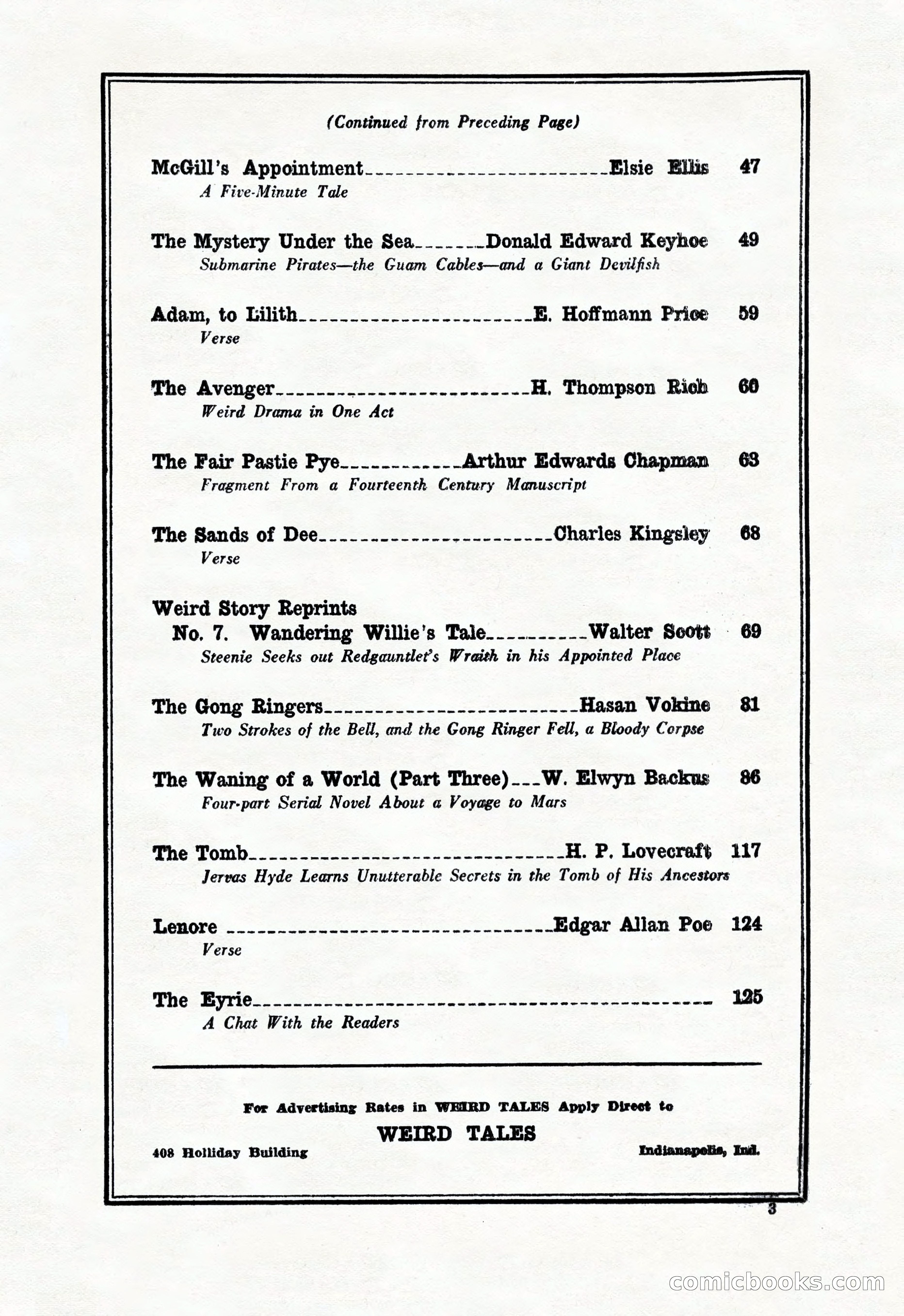 Weird Tales, January 1926 — page 5 of 148