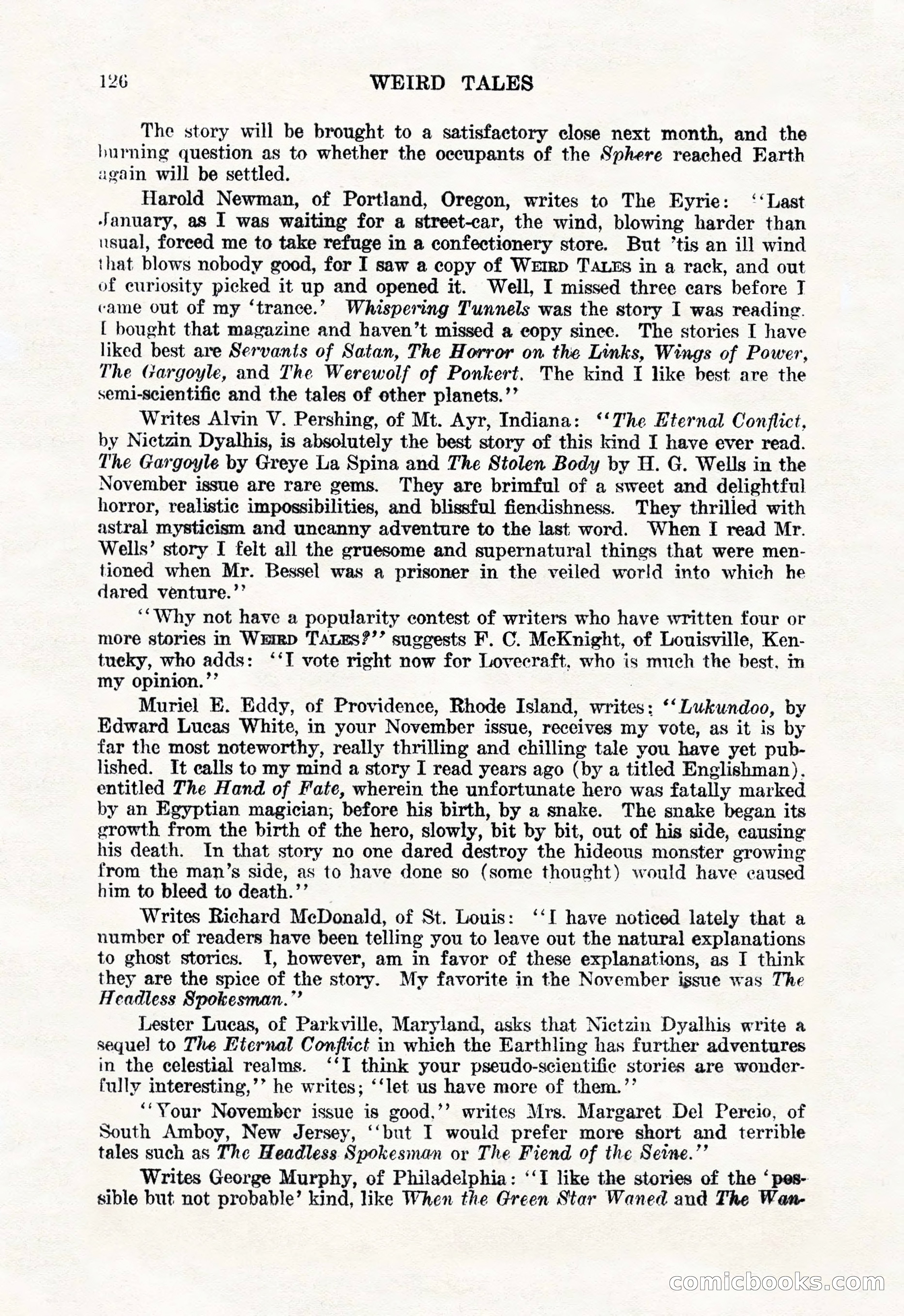 Weird Tales, January 1926 — page 128 of 148