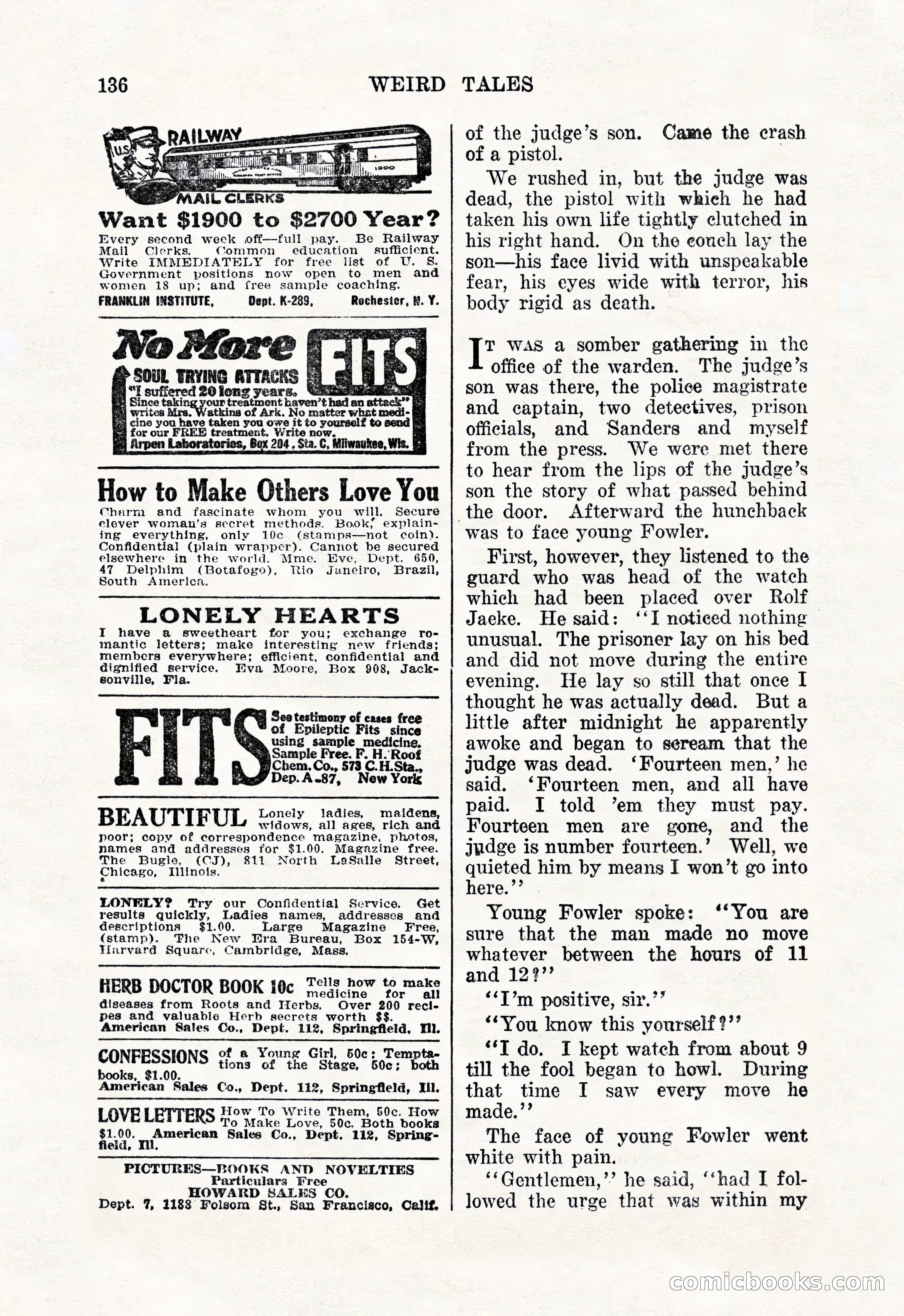 Weird Tales, January 1926 — page 138 of 148