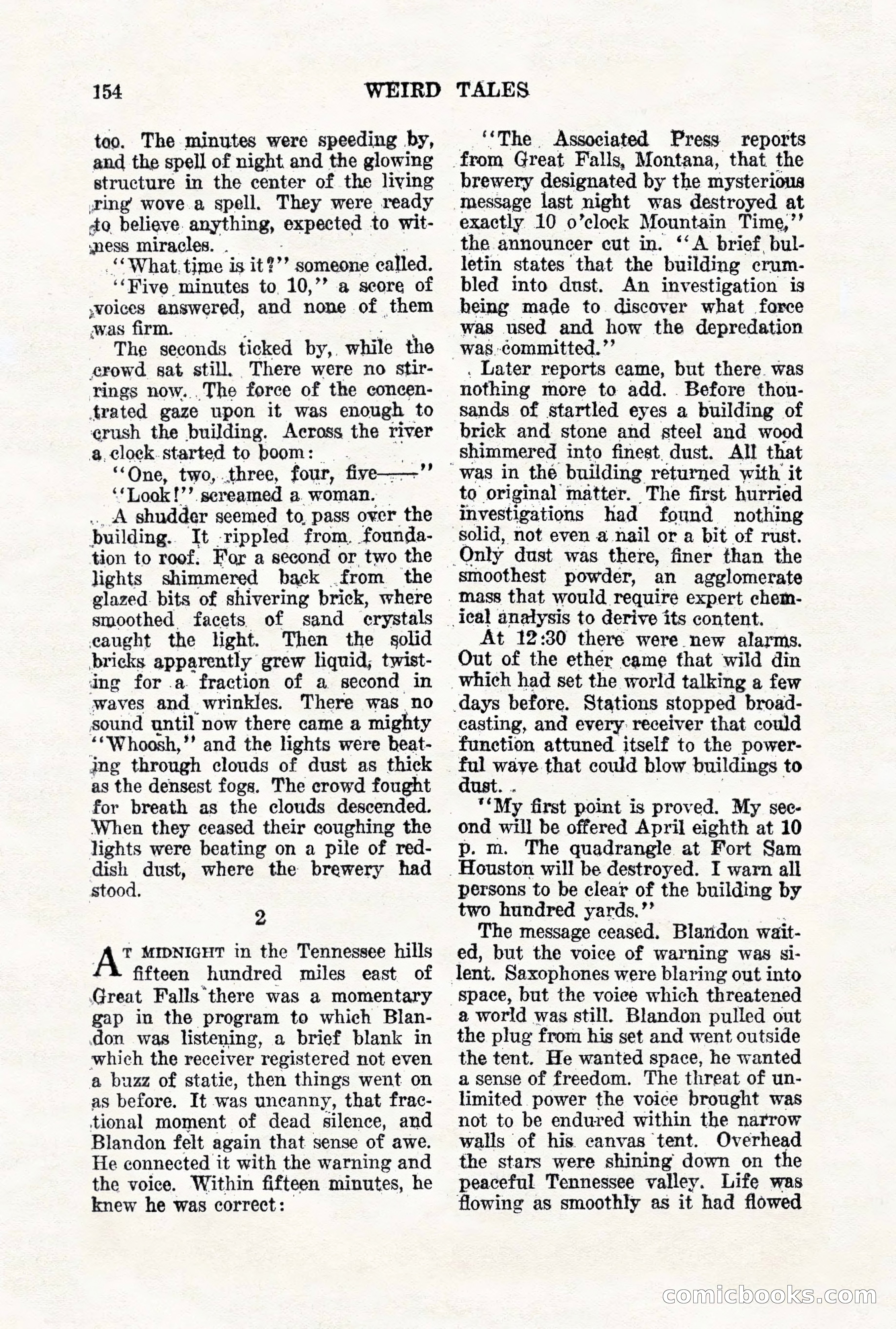 Weird Tales, Vol. VII, No. 2 — page 12 of 148