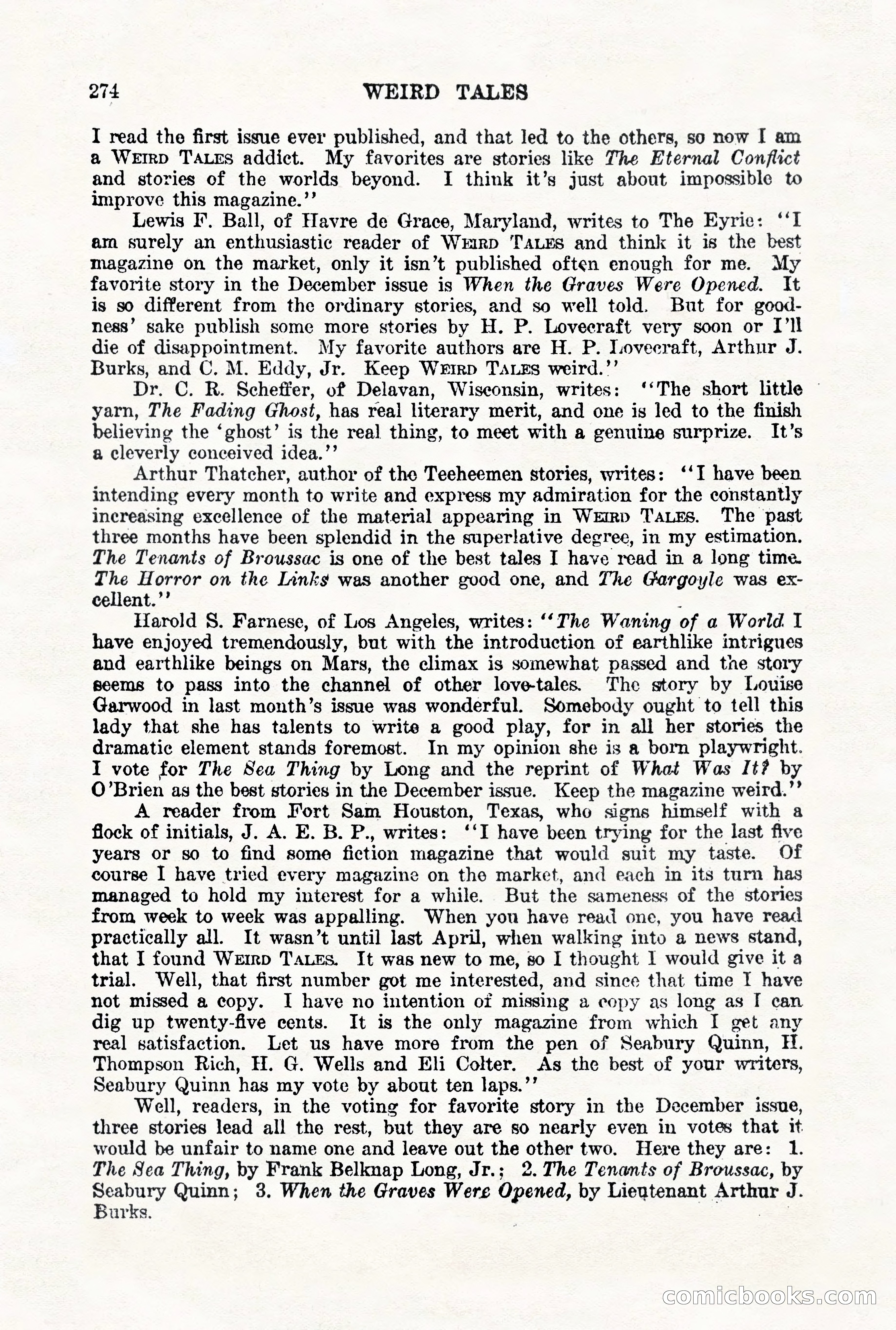 Weird Tales, Vol. VII, No. 2 — page 132 of 148