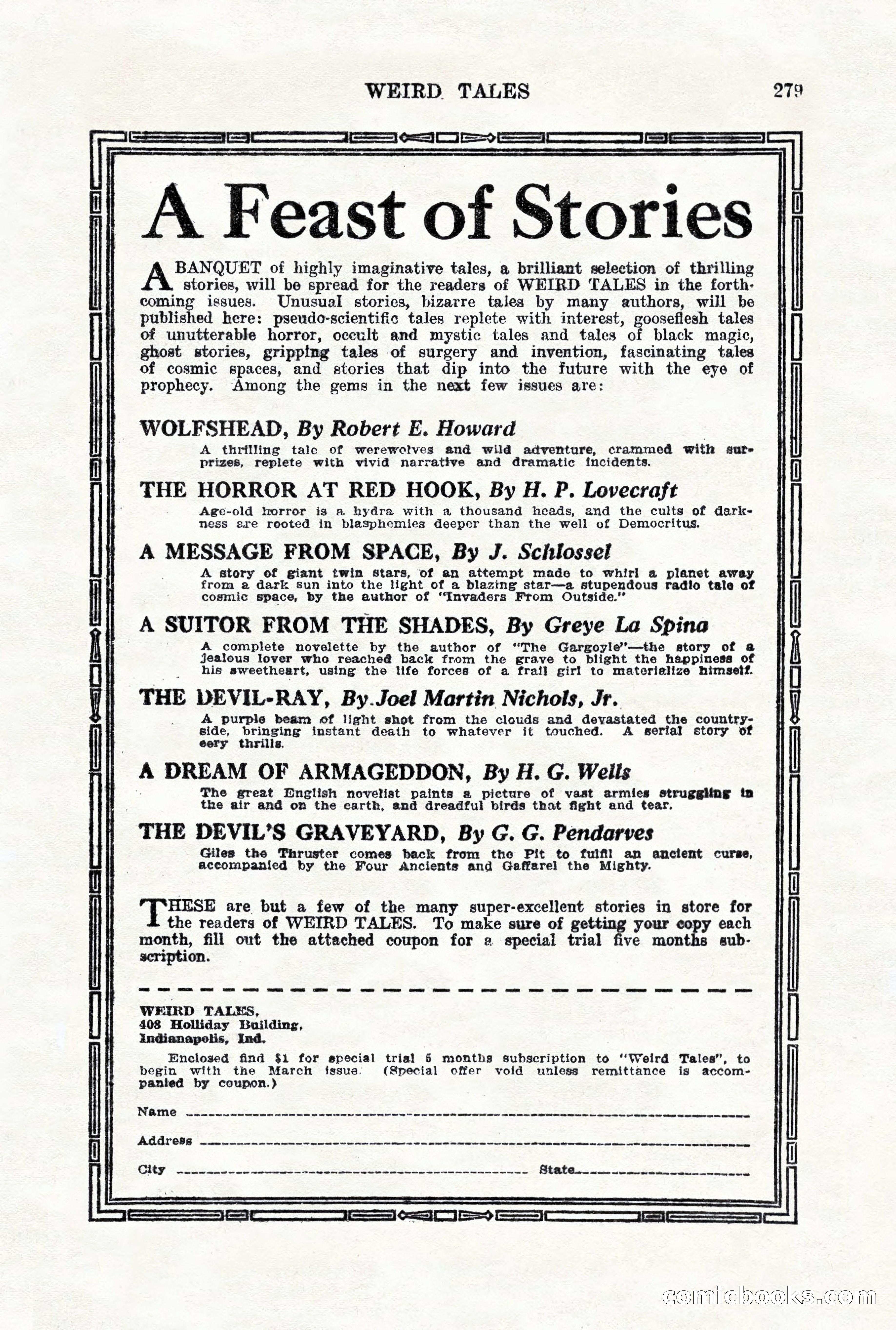 Weird Tales, Vol. VII, No. 2 — page 137 of 148