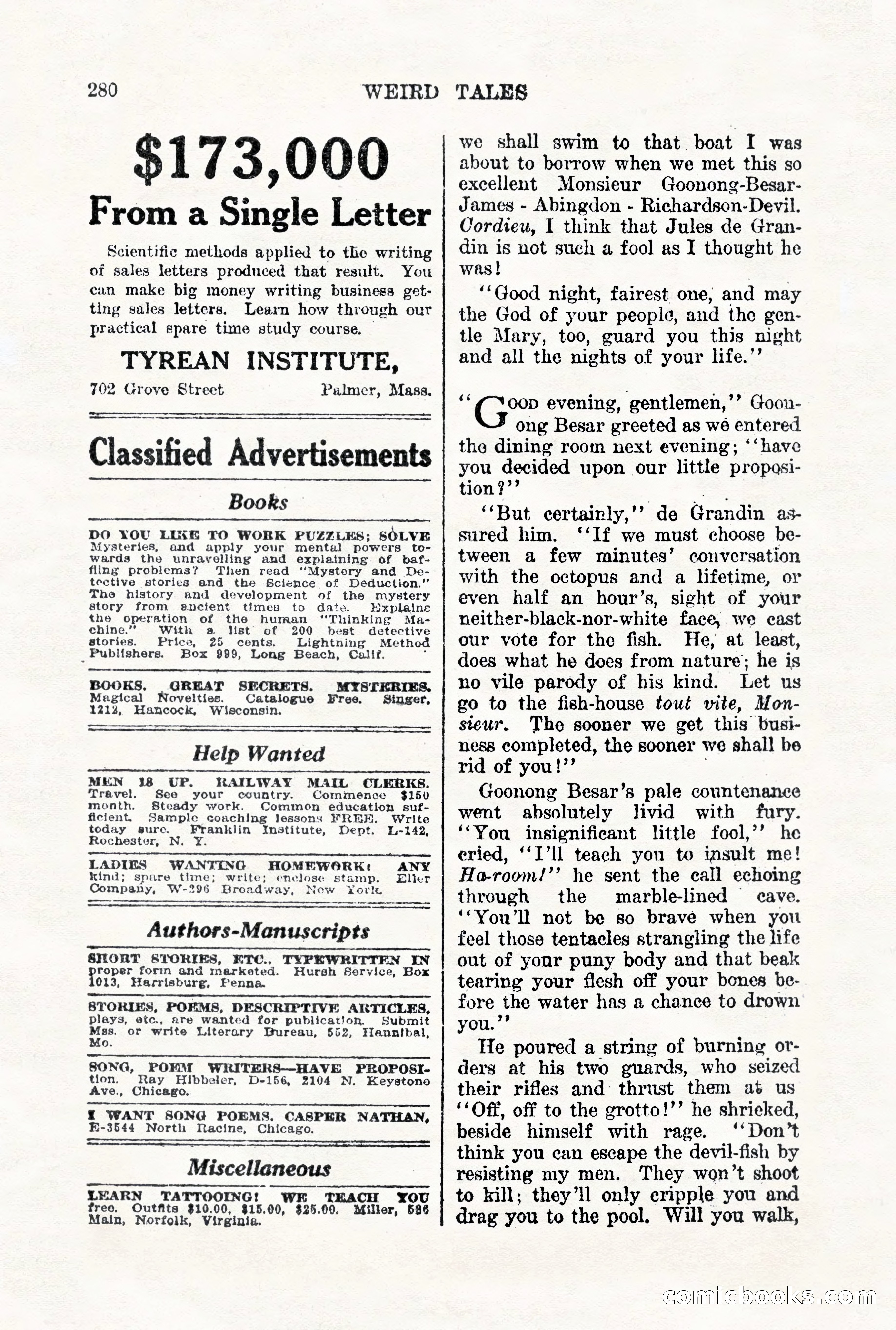 Weird Tales, Vol. VII, No. 2 — page 138 of 148