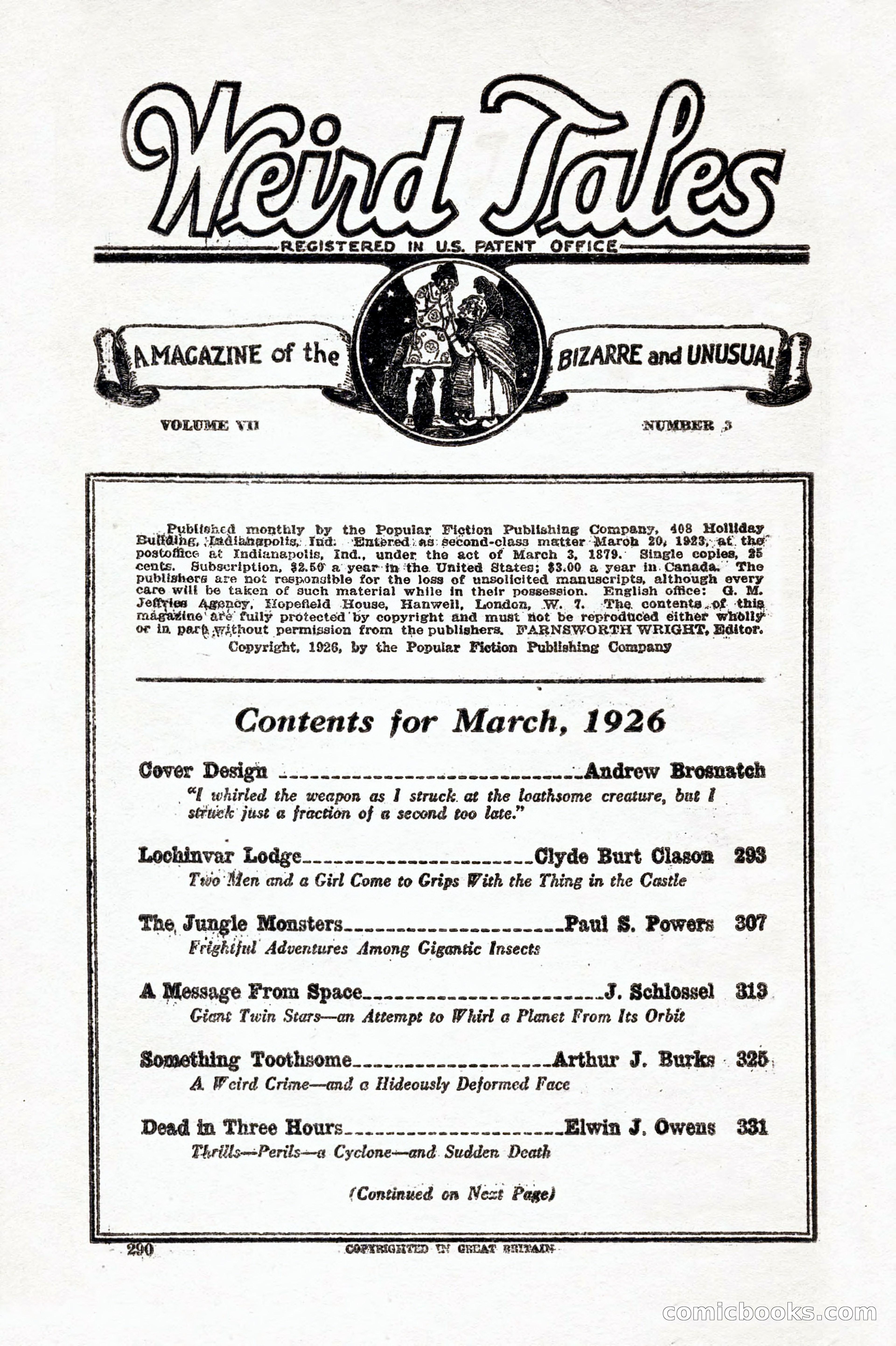 Weird Tales, Vol. 7, No. 3 — page 4 of 148