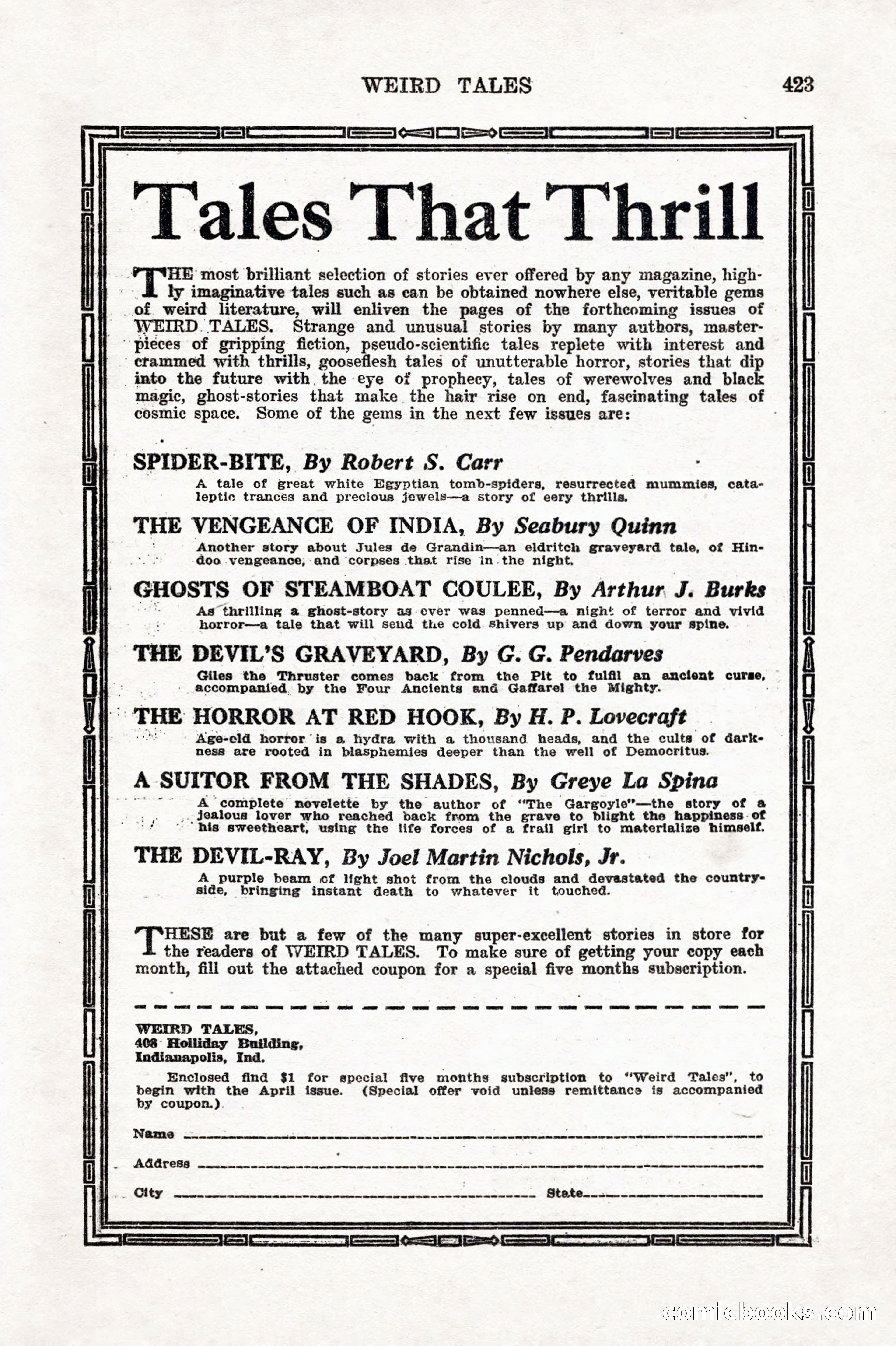 Weird Tales, Vol. 7, No. 3 — page 137 of 148
