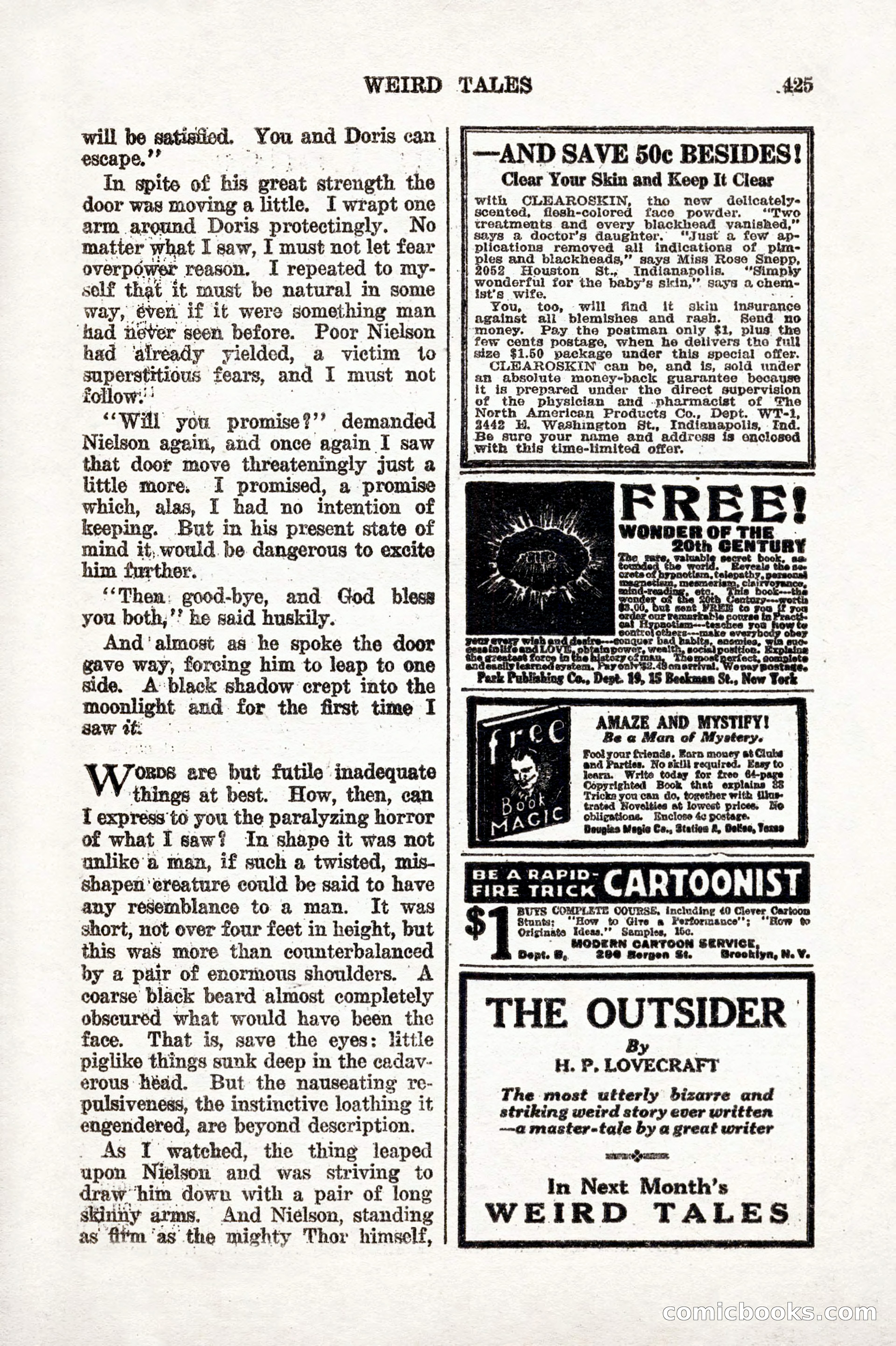 Weird Tales, Vol. 7, No. 3 — page 139 of 148
