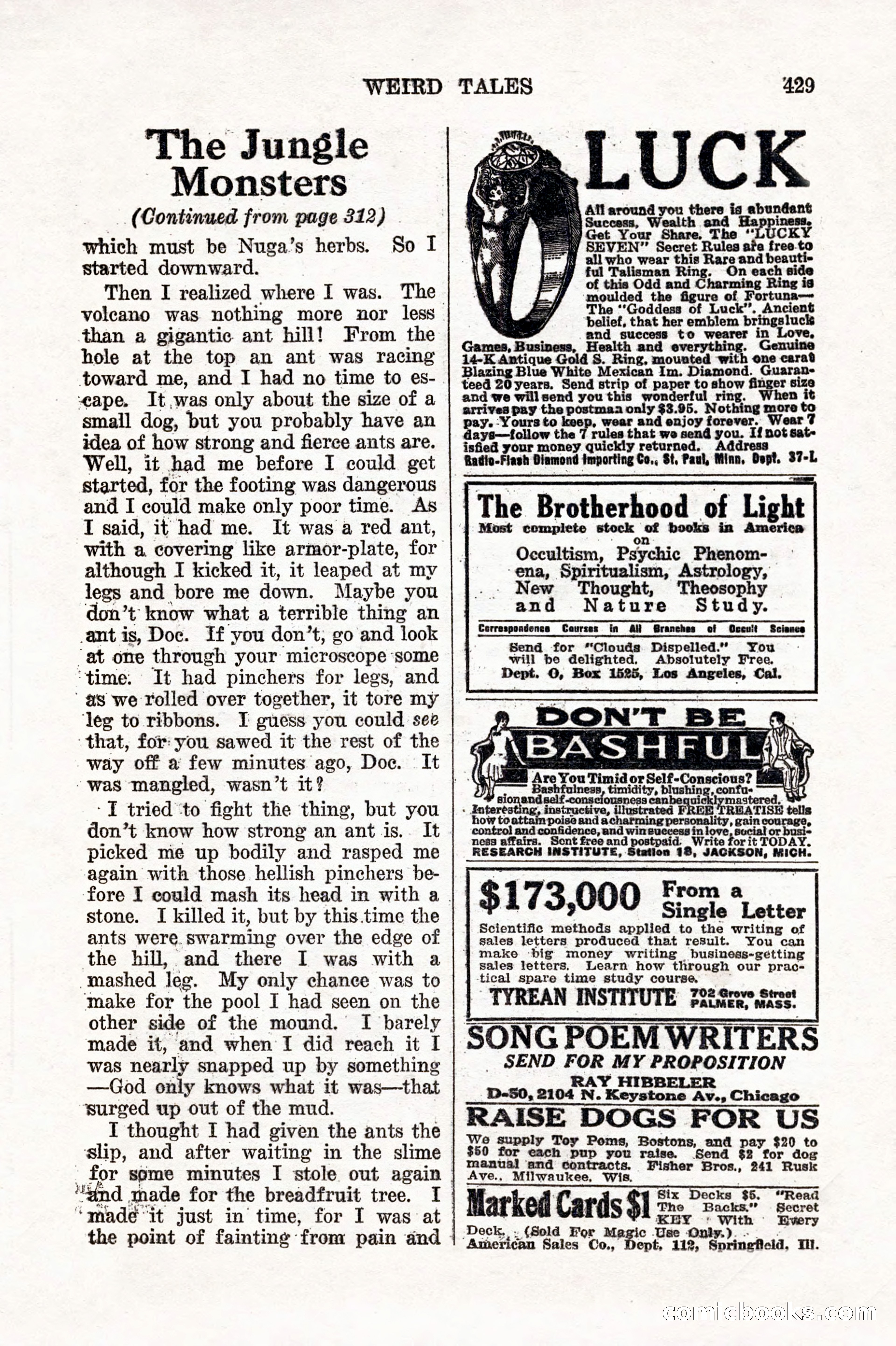 Weird Tales, Vol. 7, No. 3 — page 143 of 148