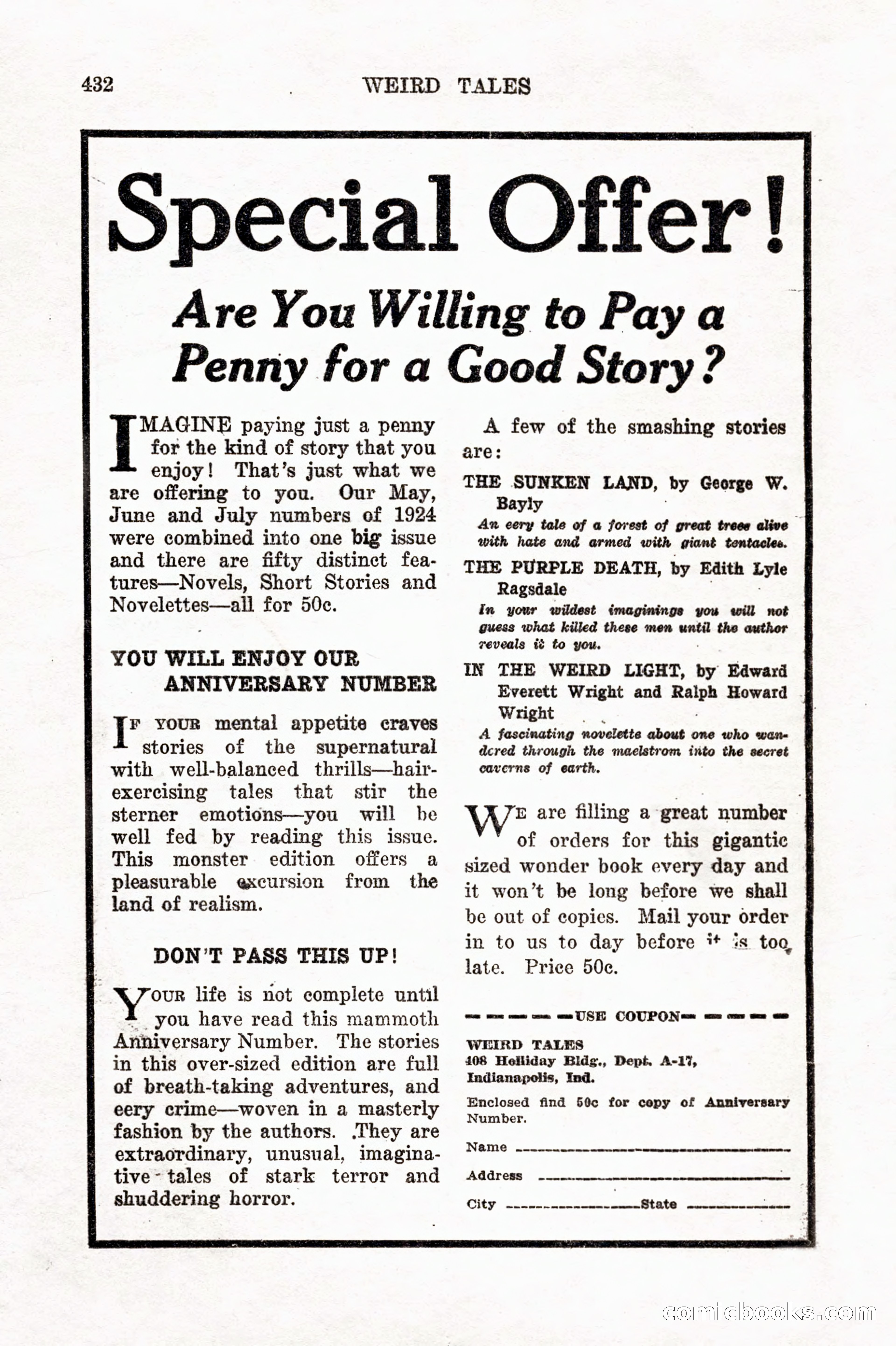 Weird Tales, Vol. 7, No. 3 — page 146 of 148