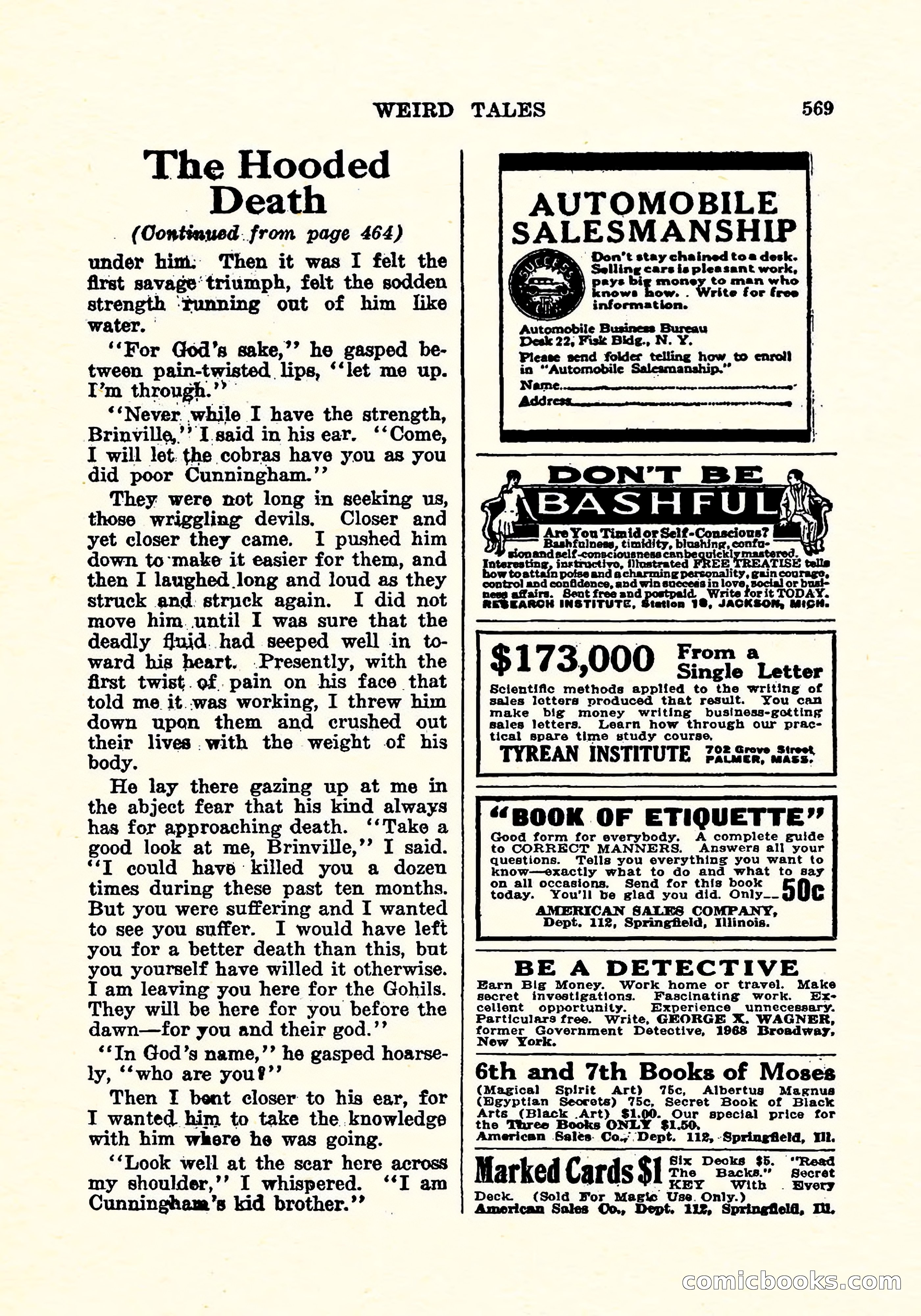 Weird Tales, April 1926 — page 138 of 146