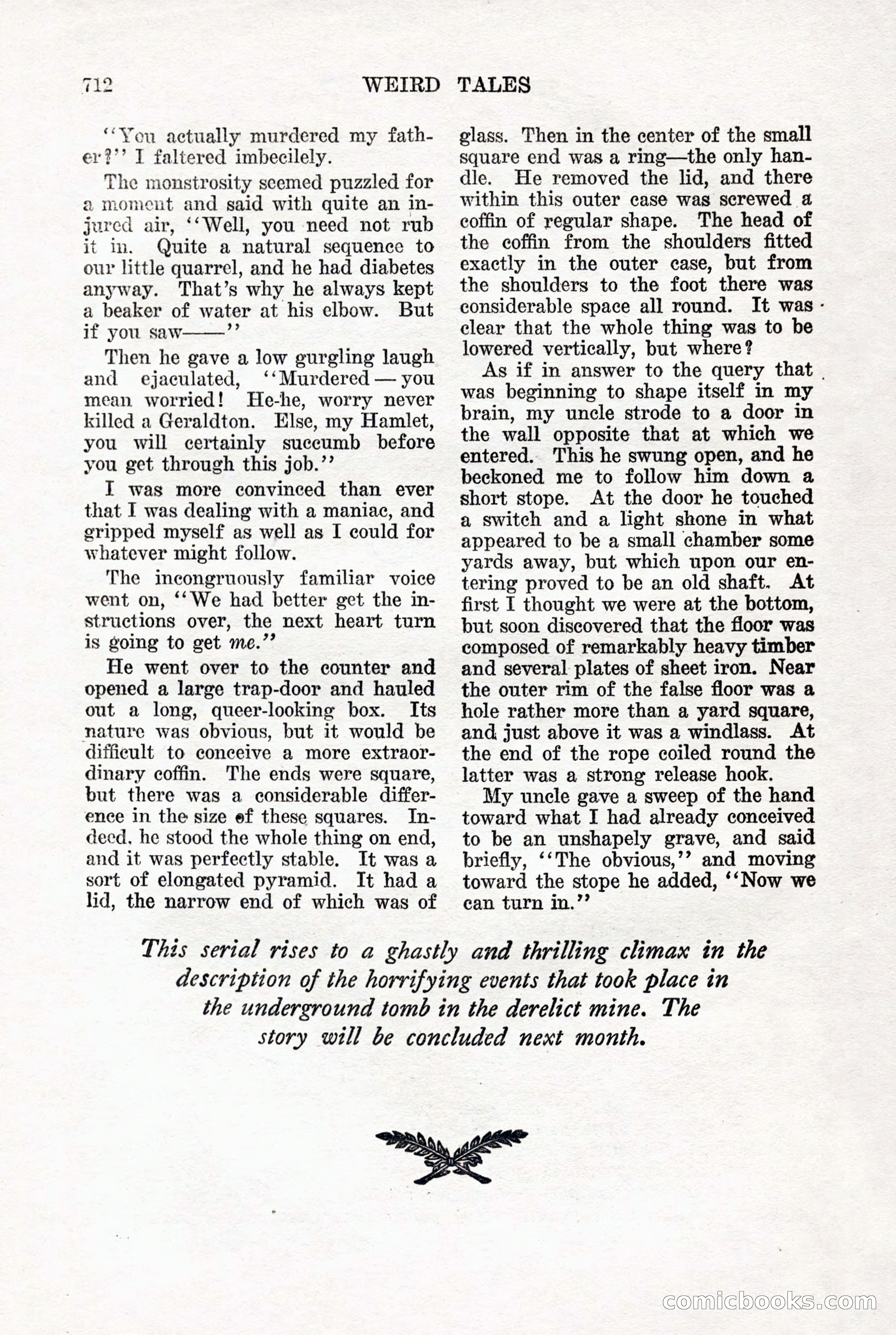 Weird Tales, Vol. 7, No. 5 — page 138 of 148