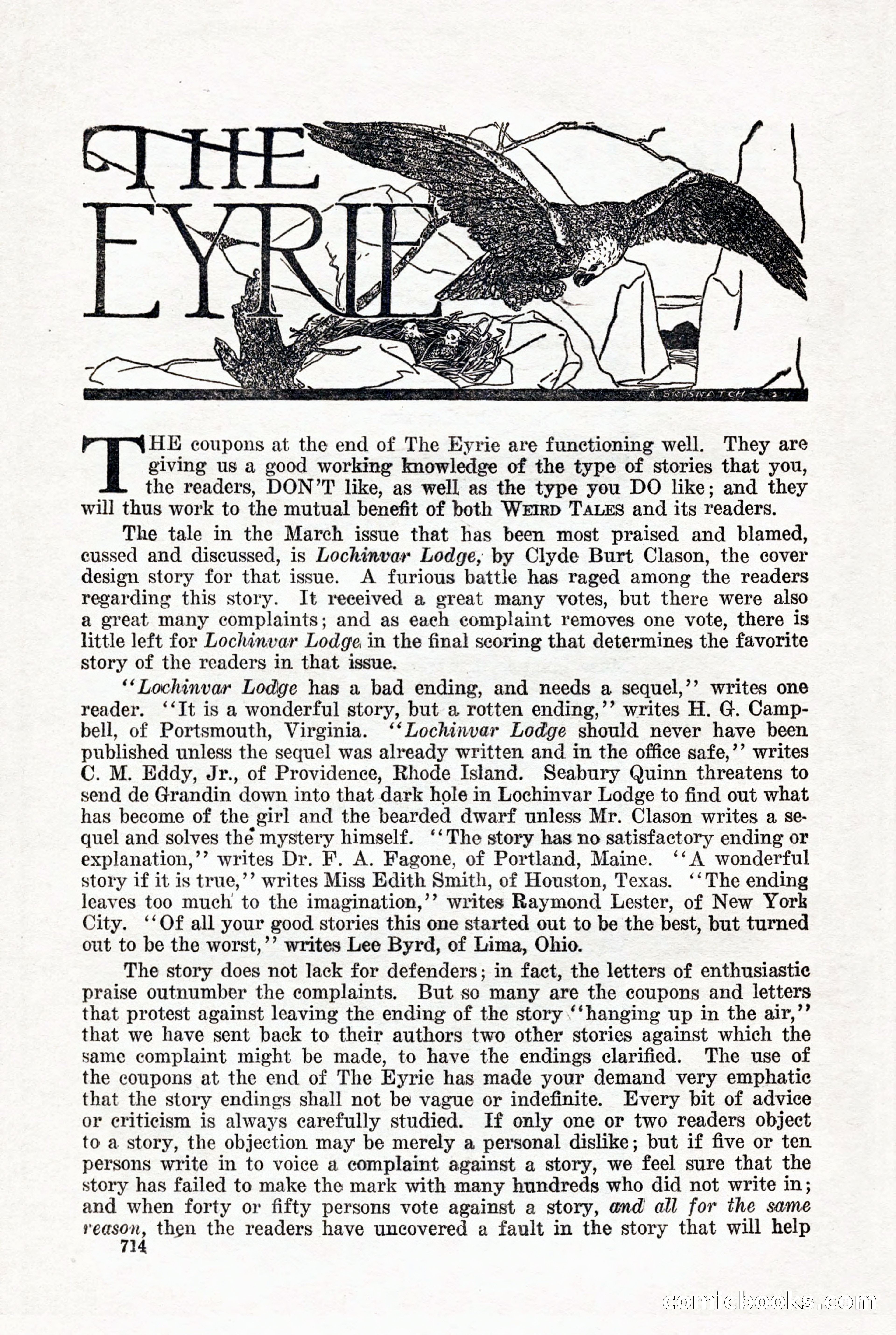 Weird Tales, Vol. 7, No. 5 — page 140 of 148