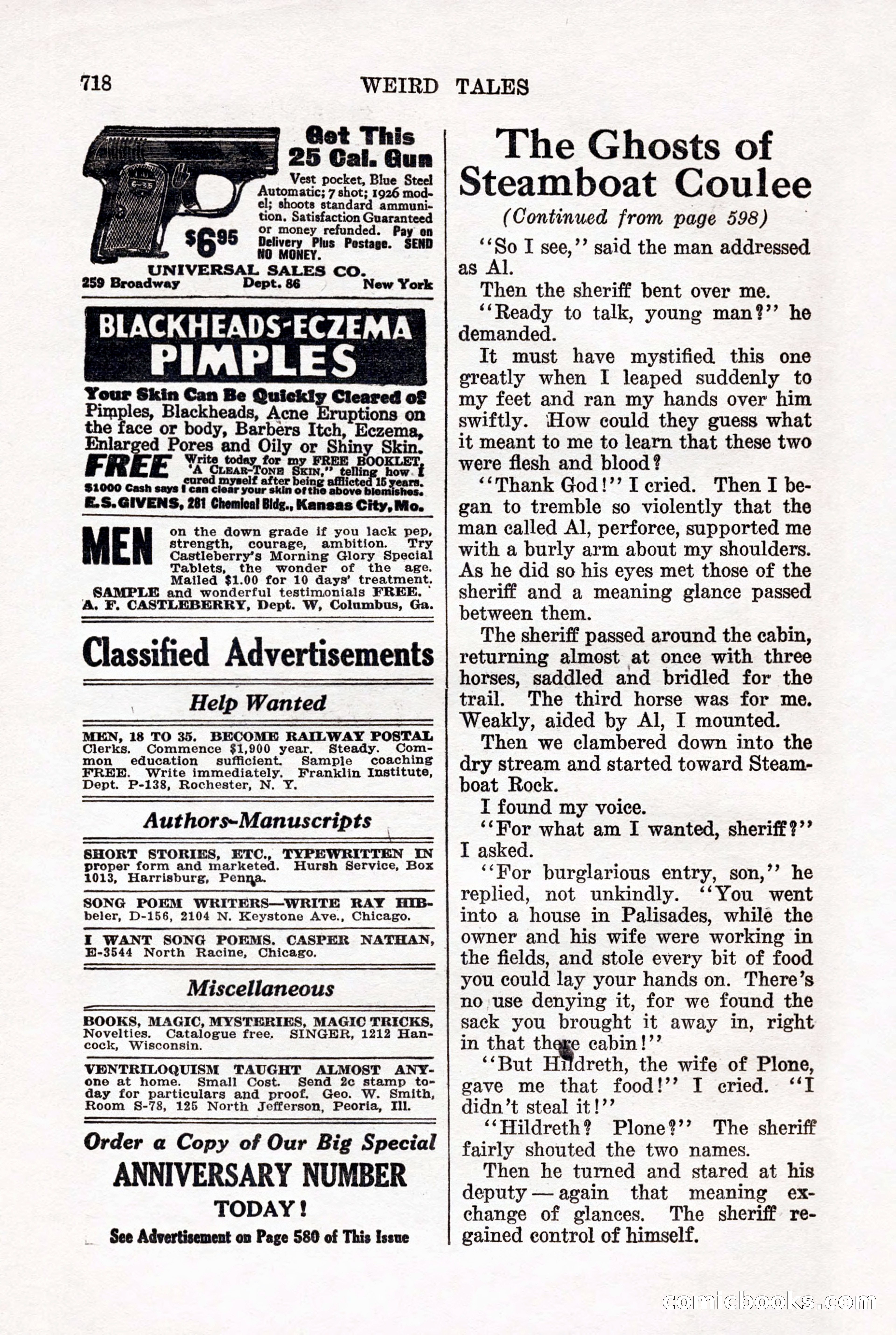 Weird Tales, Vol. 7, No. 5 — page 144 of 148