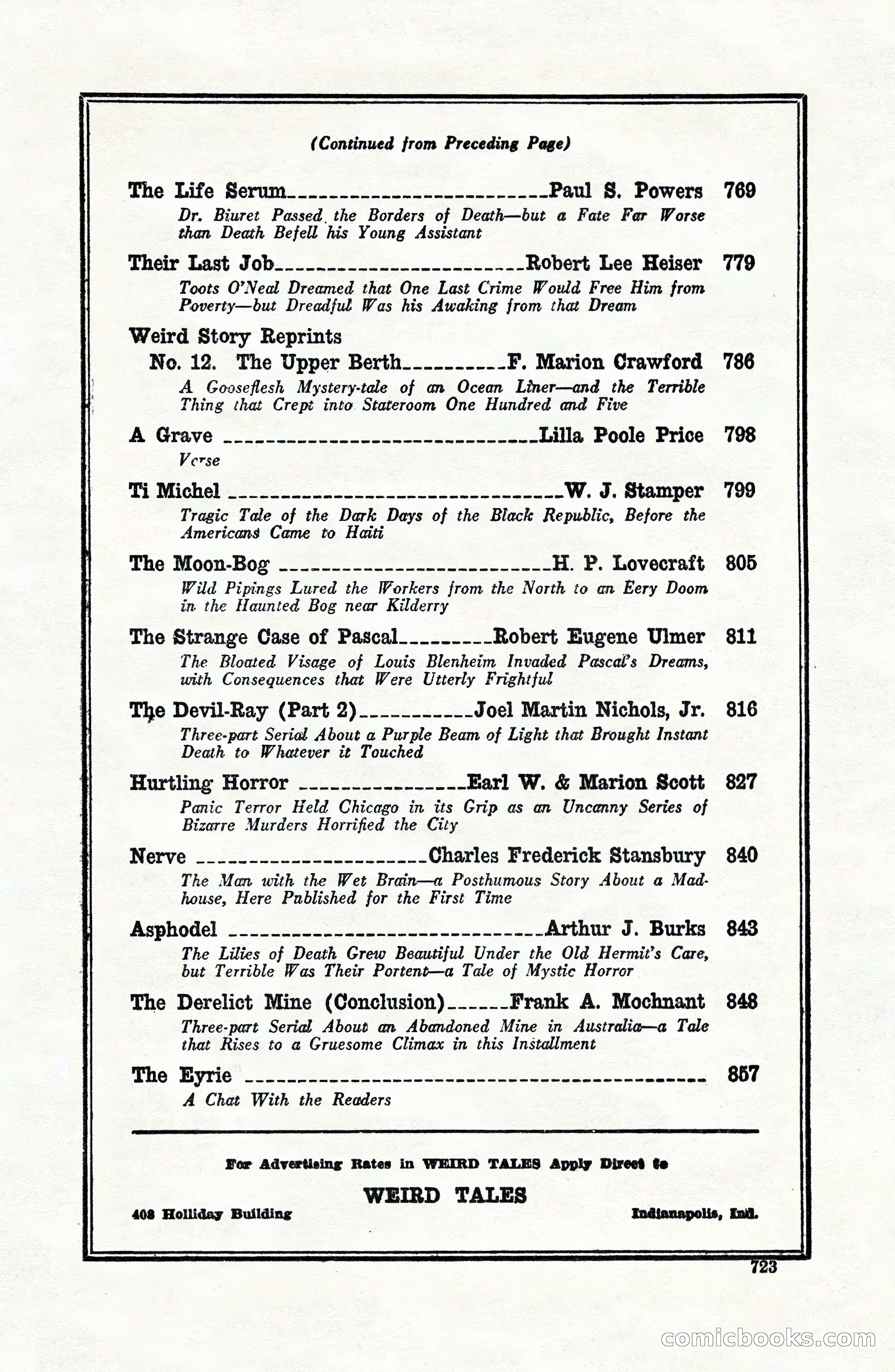 Weird Tales, Vol. VII, No. 6 — page 5 of 148